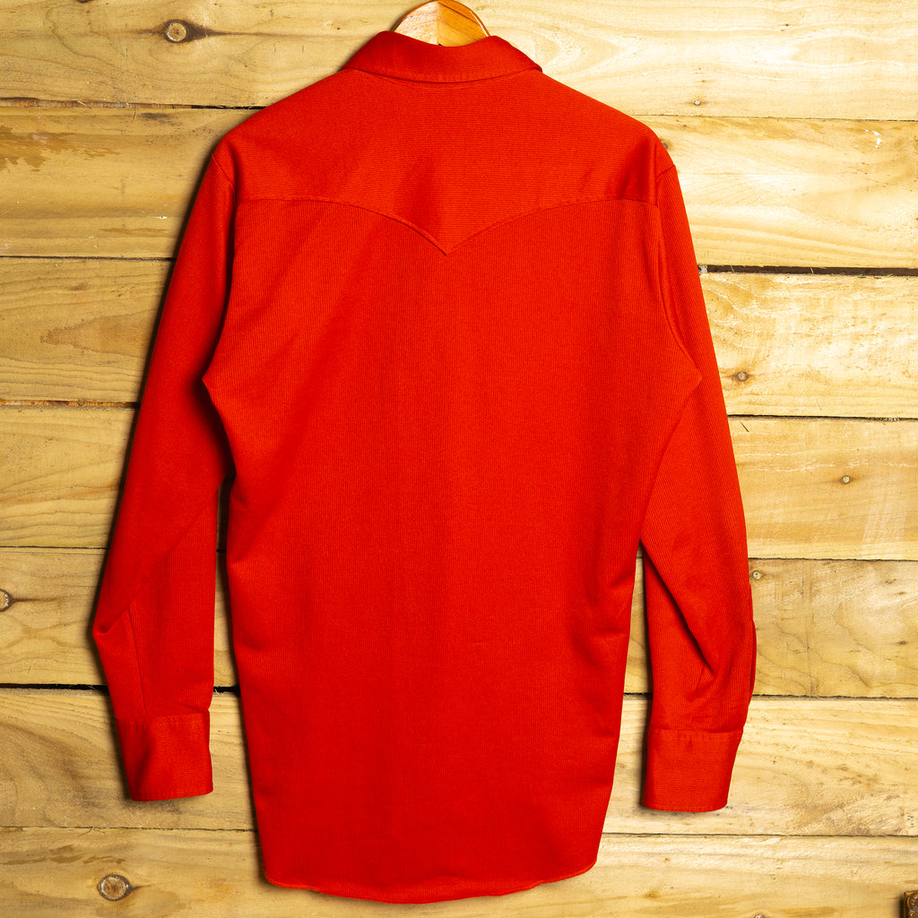 1970s H Bar C California Ranchwear Red Western Shirt - Pearl Snaps - Size L