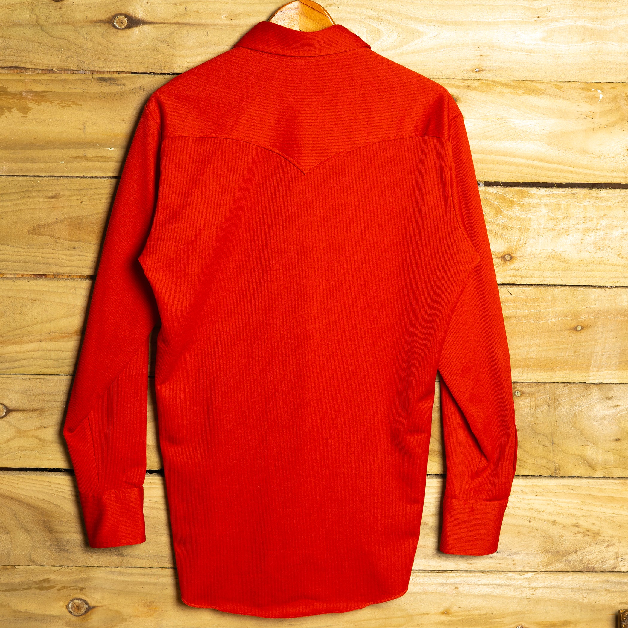 1970s H Bar C California Ranchwear Red Western Shirt - Pearl Snaps - Size L