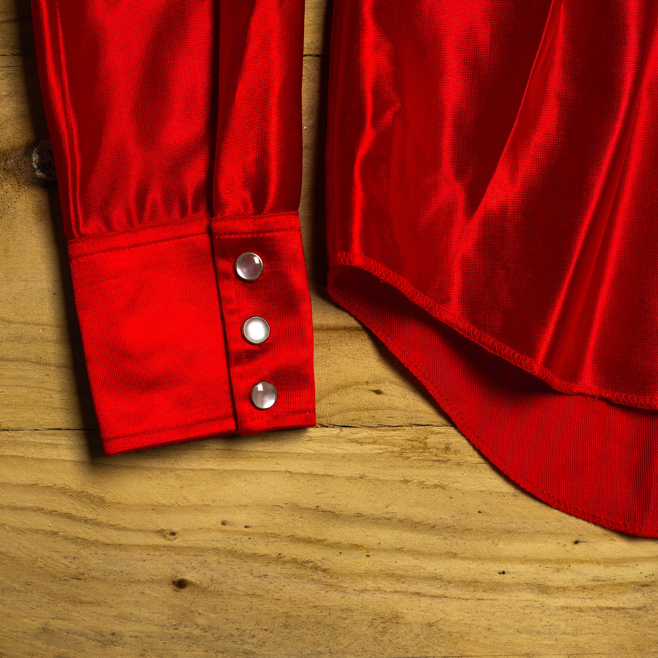 1970s Vintage H Bar C California Ranchwear Red Embroidered Western Shirt