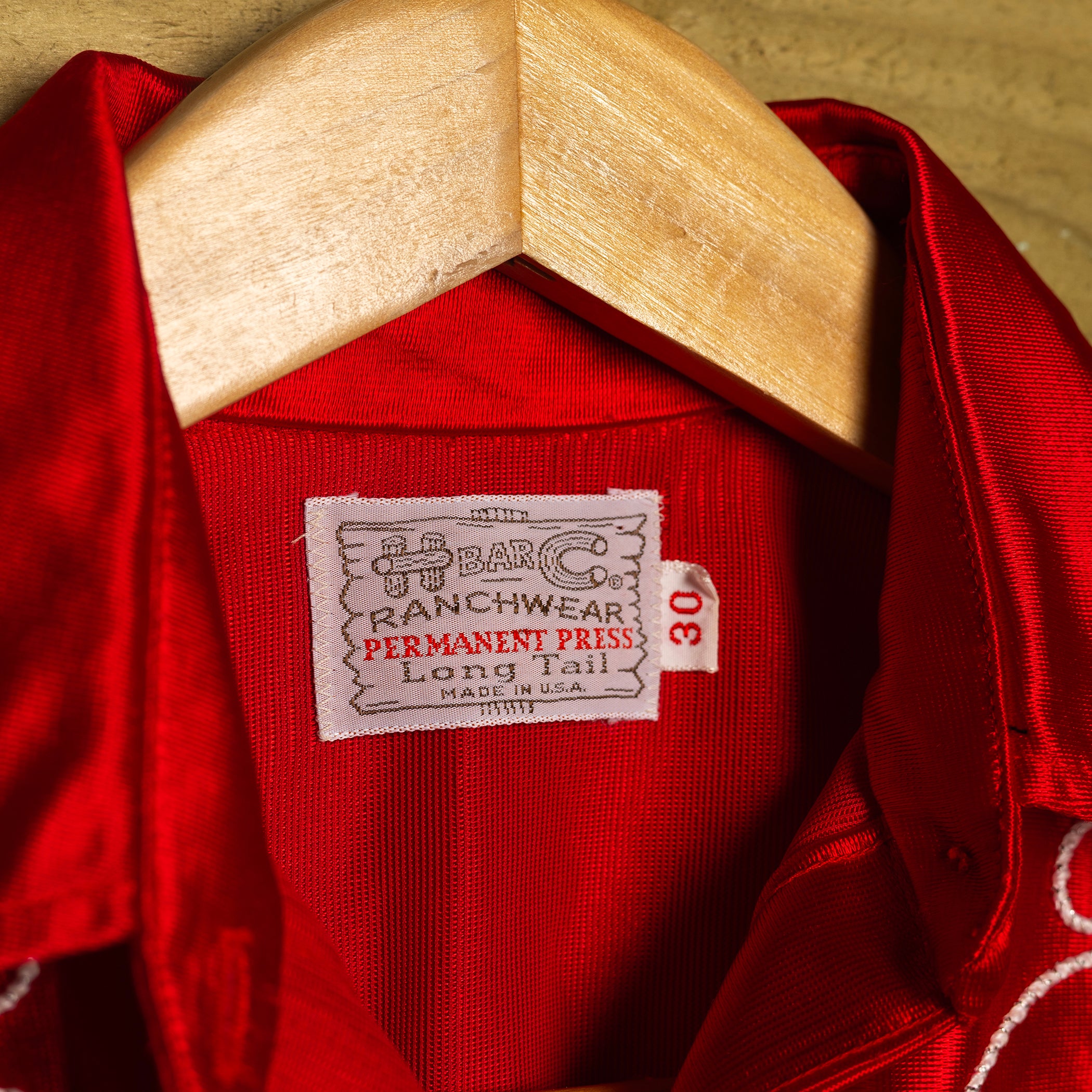 1970s Vintage H Bar C California Ranchwear Red Embroidered Western Shirt