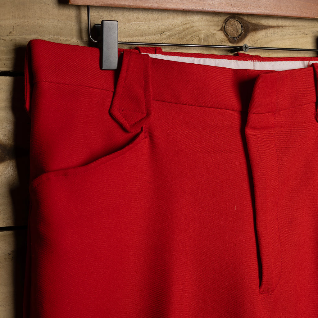 Vintage H Bar C Red Pleated Straight-Leg Western Trousers – 38 x 29