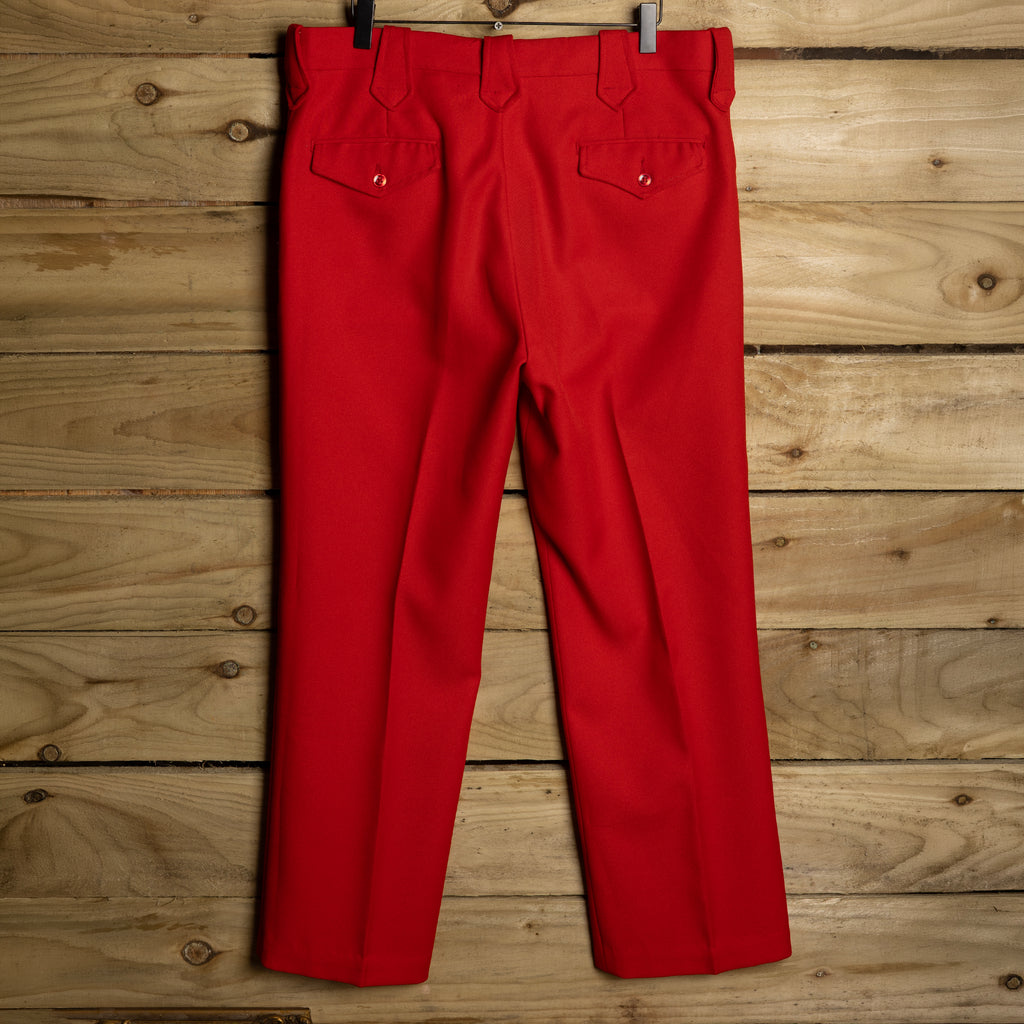Vintage H Bar C Red Pleated Straight-Leg Western Trousers – 38 x 29