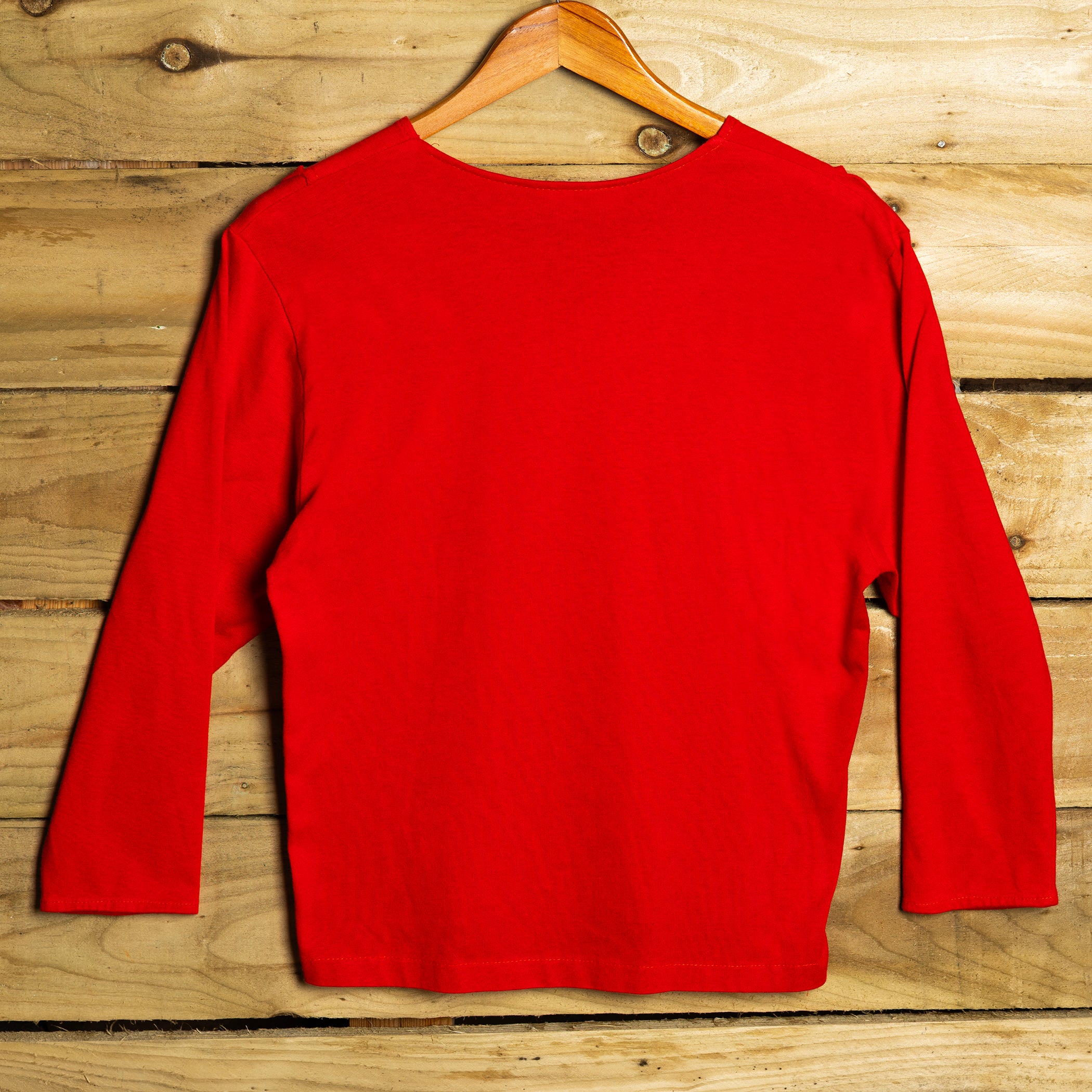1980s H Bar C California Ranchwear Red Fringe Western Shirt with Metal Studs — S/M