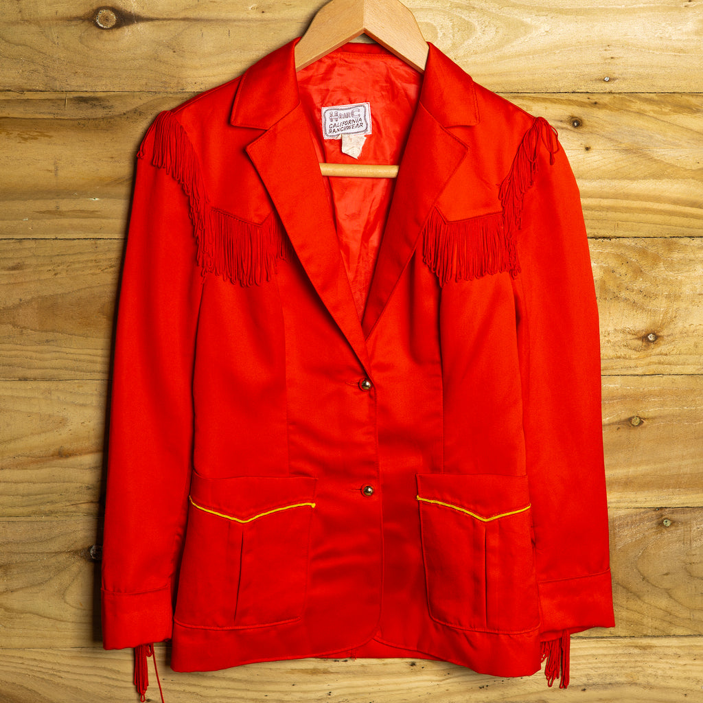 Vintage 1970s H Bar C Ranchwear Western Fringed Jacket - Size Small