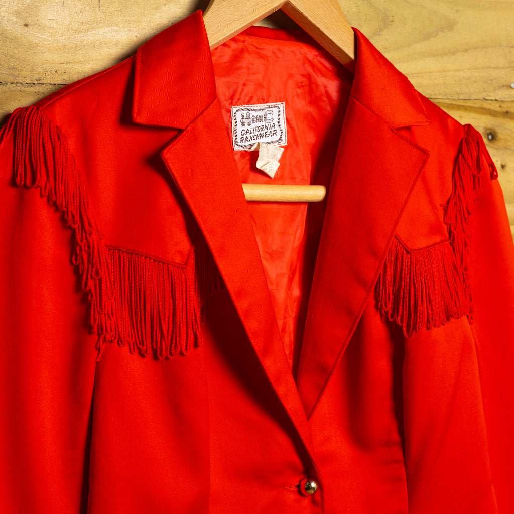 Vintage 1970s H Bar C Ranchwear Western Fringed Jacket - Size Small