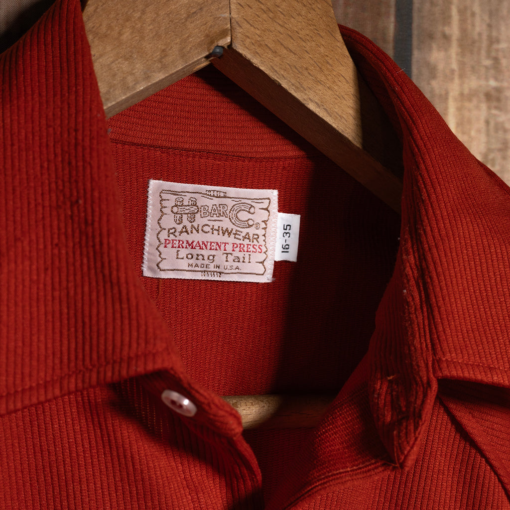 Vintage 1970s H Bar C California Ranchwear Red Western Shirt L