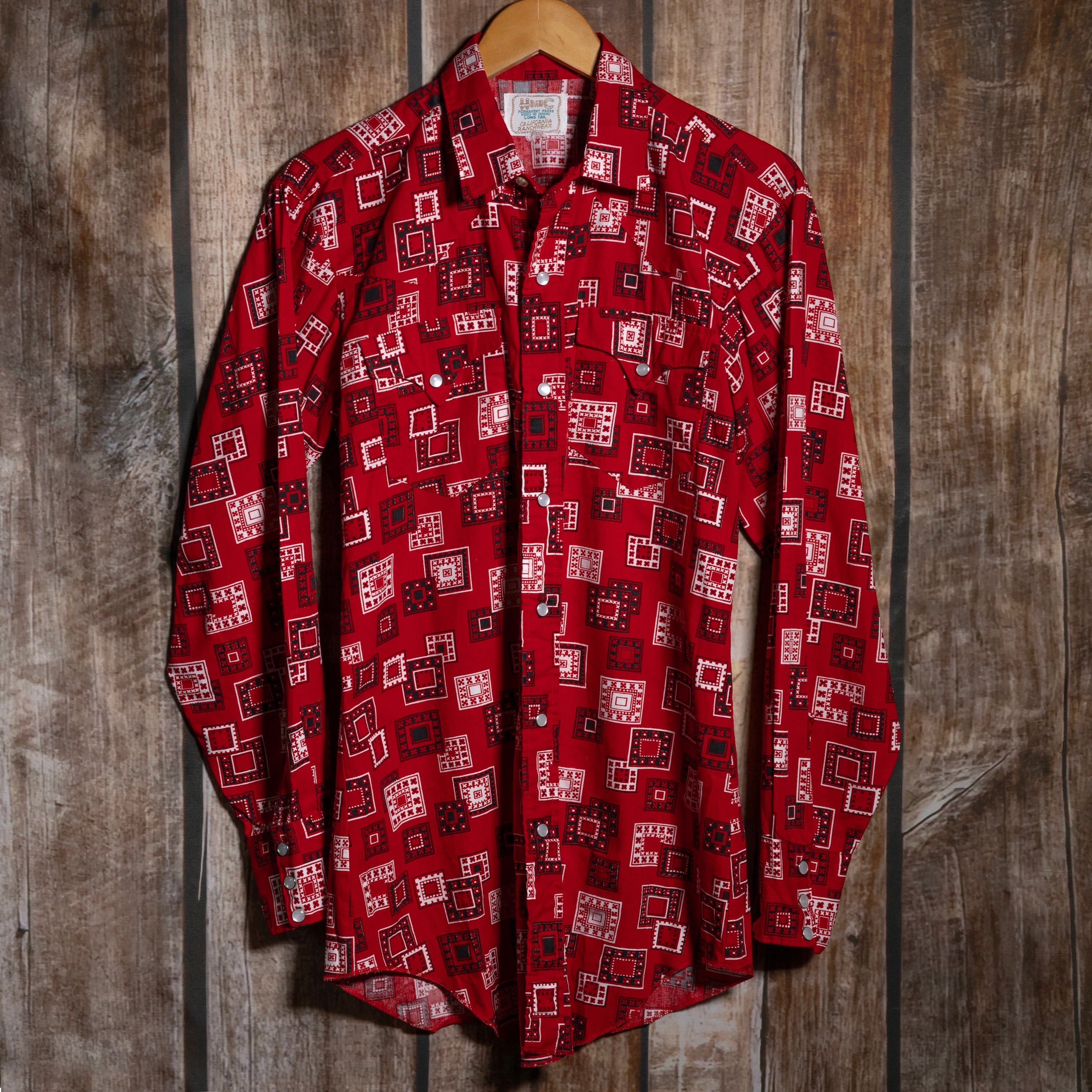 Vintage H Bar C California Ranchwear Bandana Design Print Western Shirt M