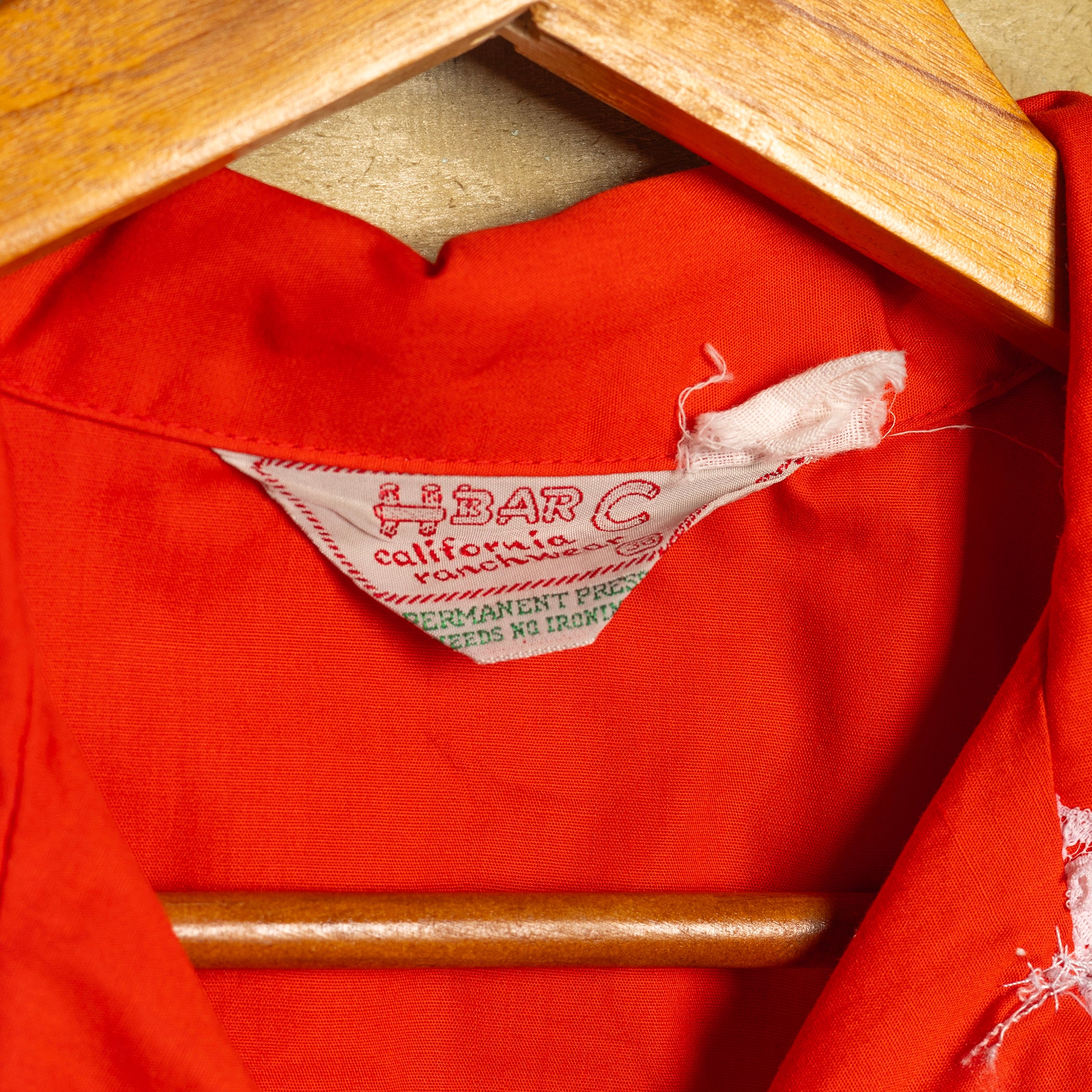 Vintage 1970s H Bar C Red Cowgirl Blouse with White Detail - Size M/10