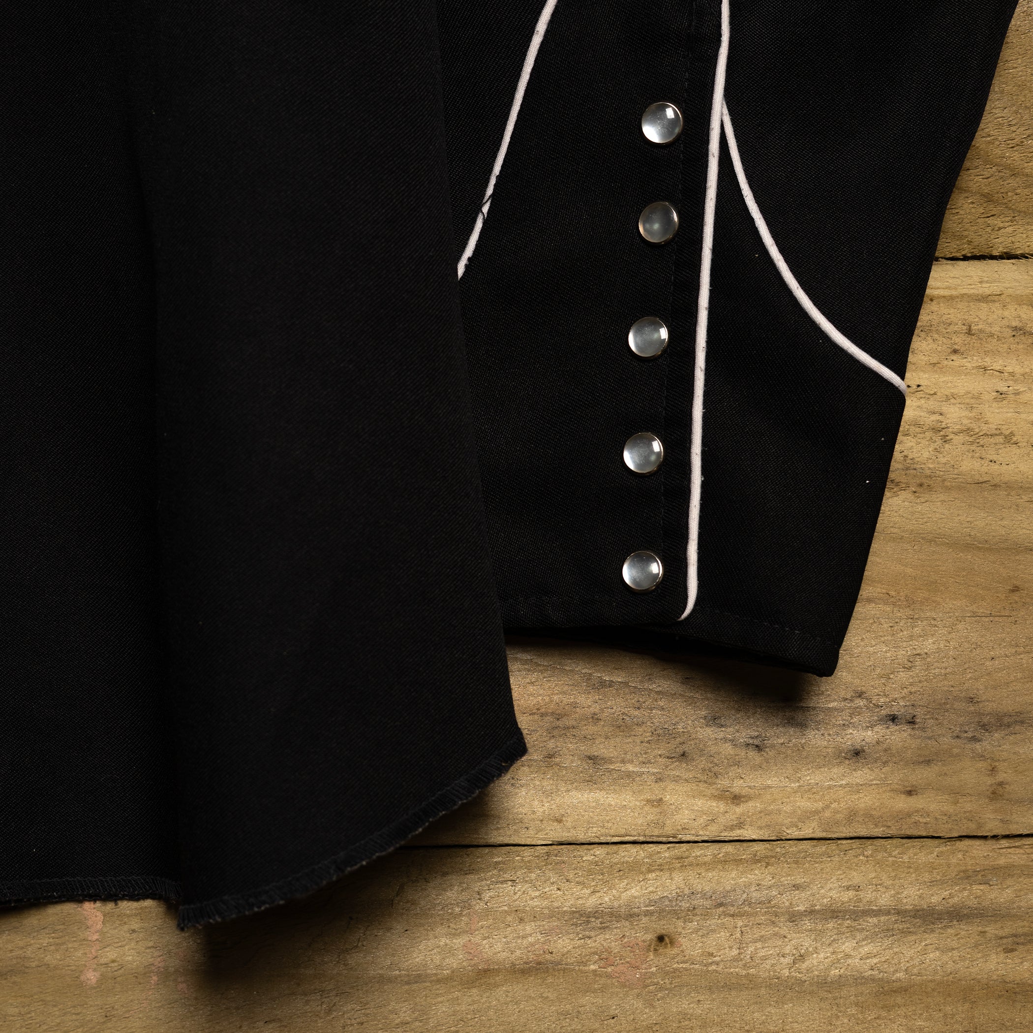 Vintage 1970s H Bar C California Ranchwear Black Royal Flush Cowboy Shirt XL