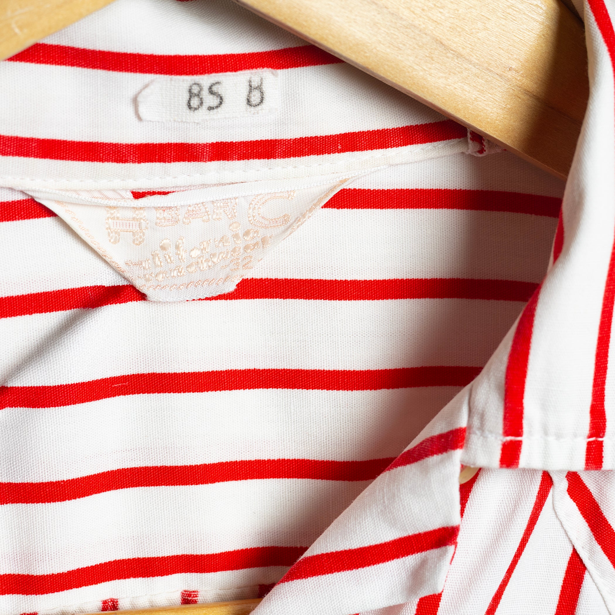 Vintage H Bar C California Ranchwear Red & White Striped Western Shirt — S (8-10)