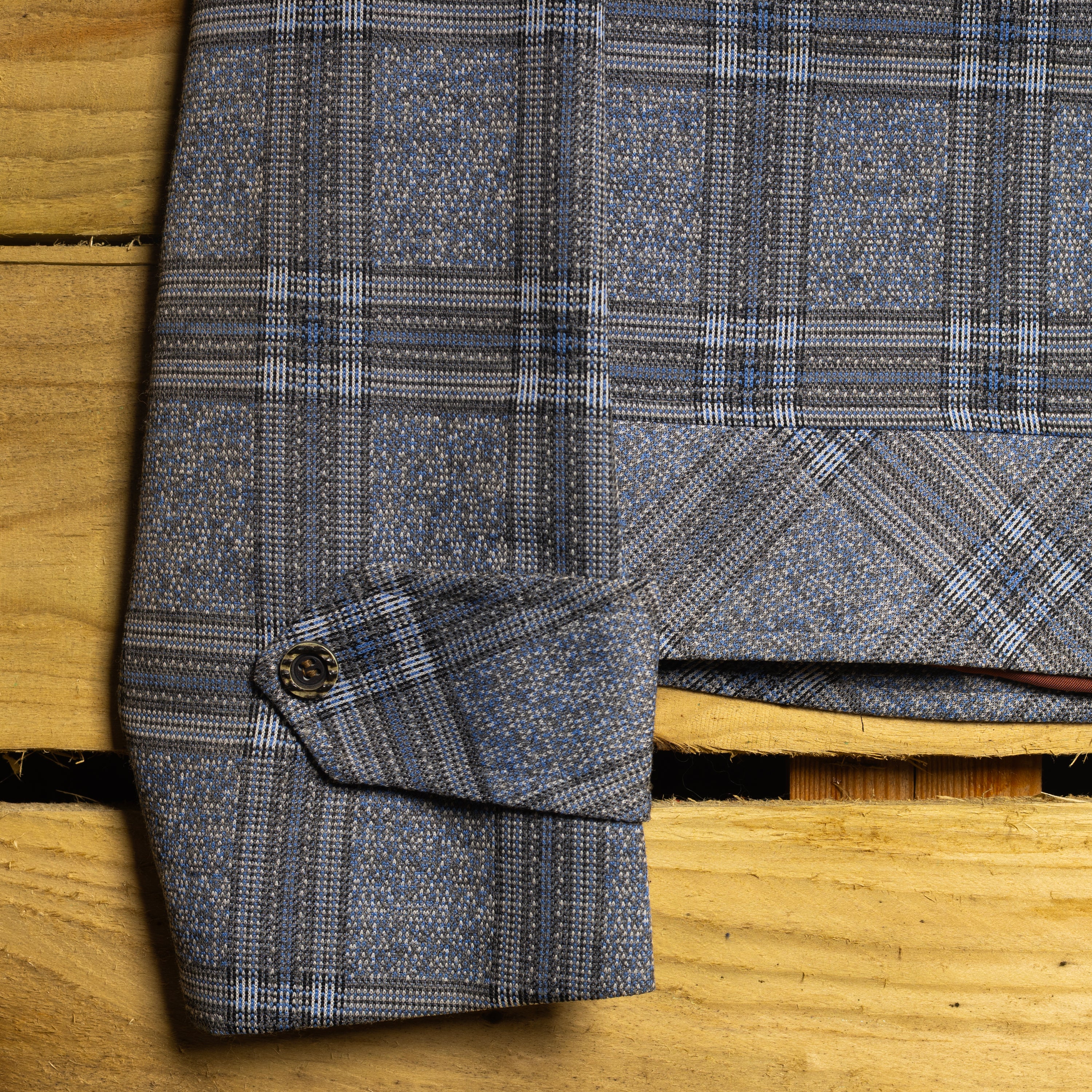 1950s/60s H Bar C California Ranchwear Blue & Grey Plaid Western Jacket – S/M