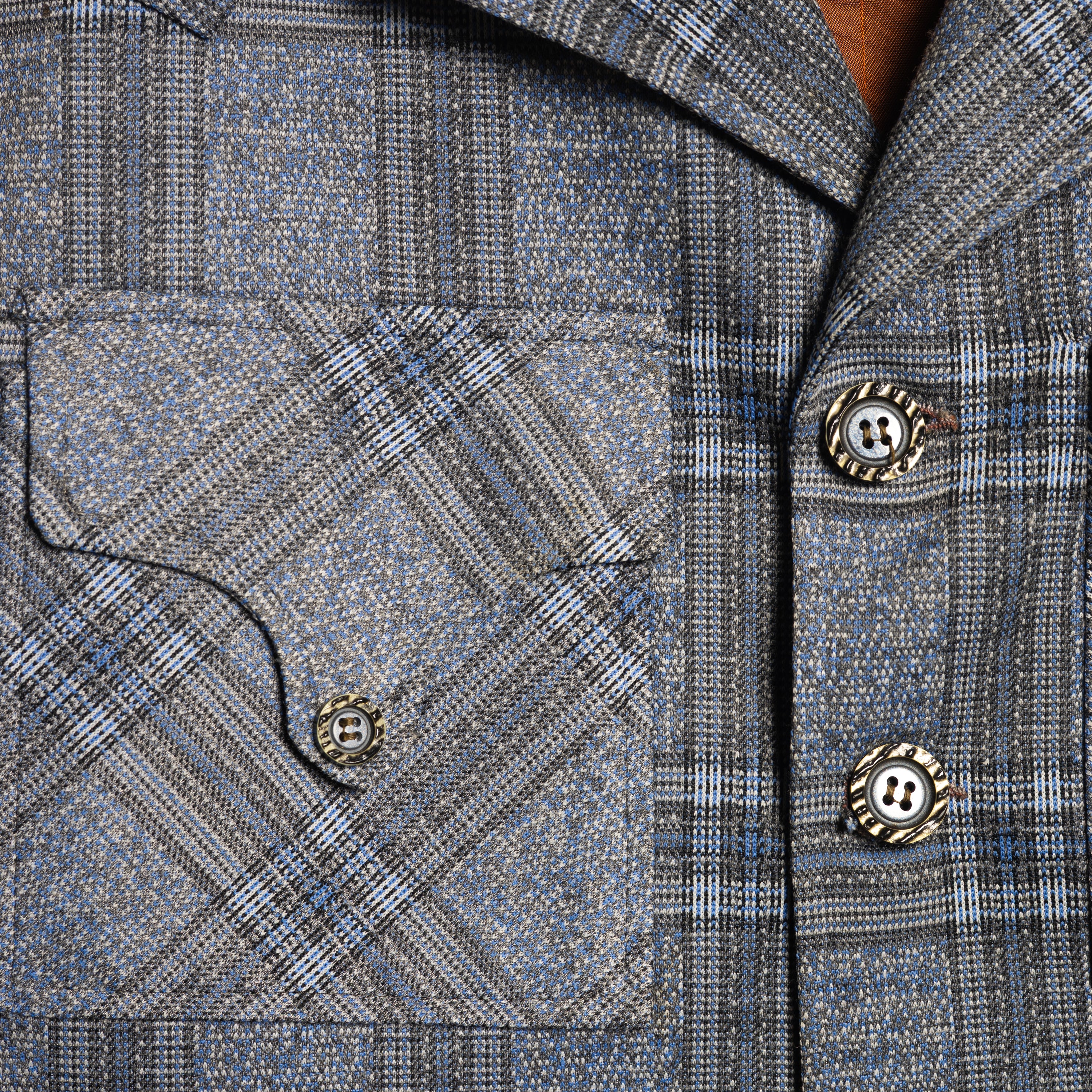 1950s/60s H Bar C California Ranchwear Blue & Grey Plaid Western Jacket – S/M