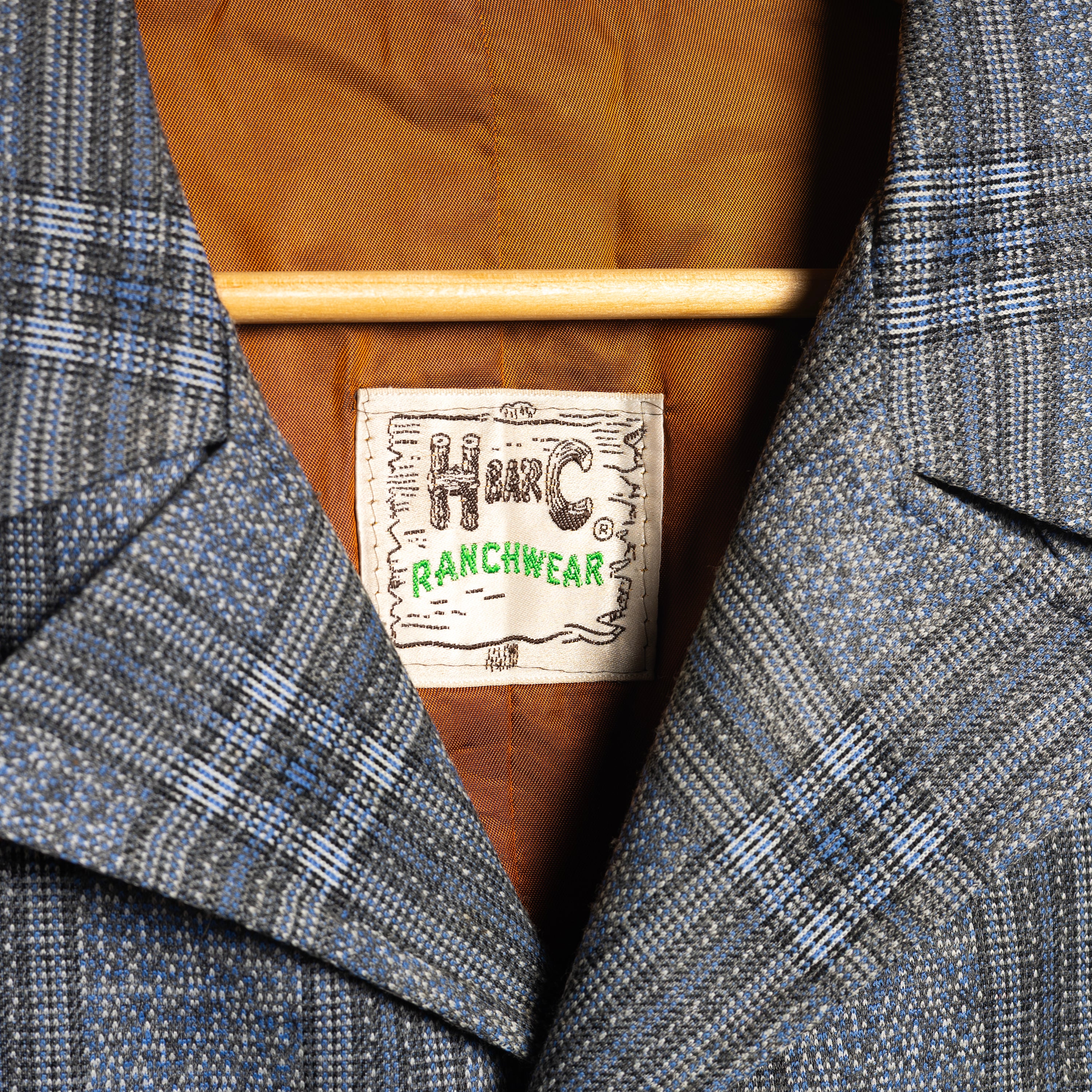 1950s/60s H Bar C California Ranchwear Blue & Grey Plaid Western Jacket – S/M