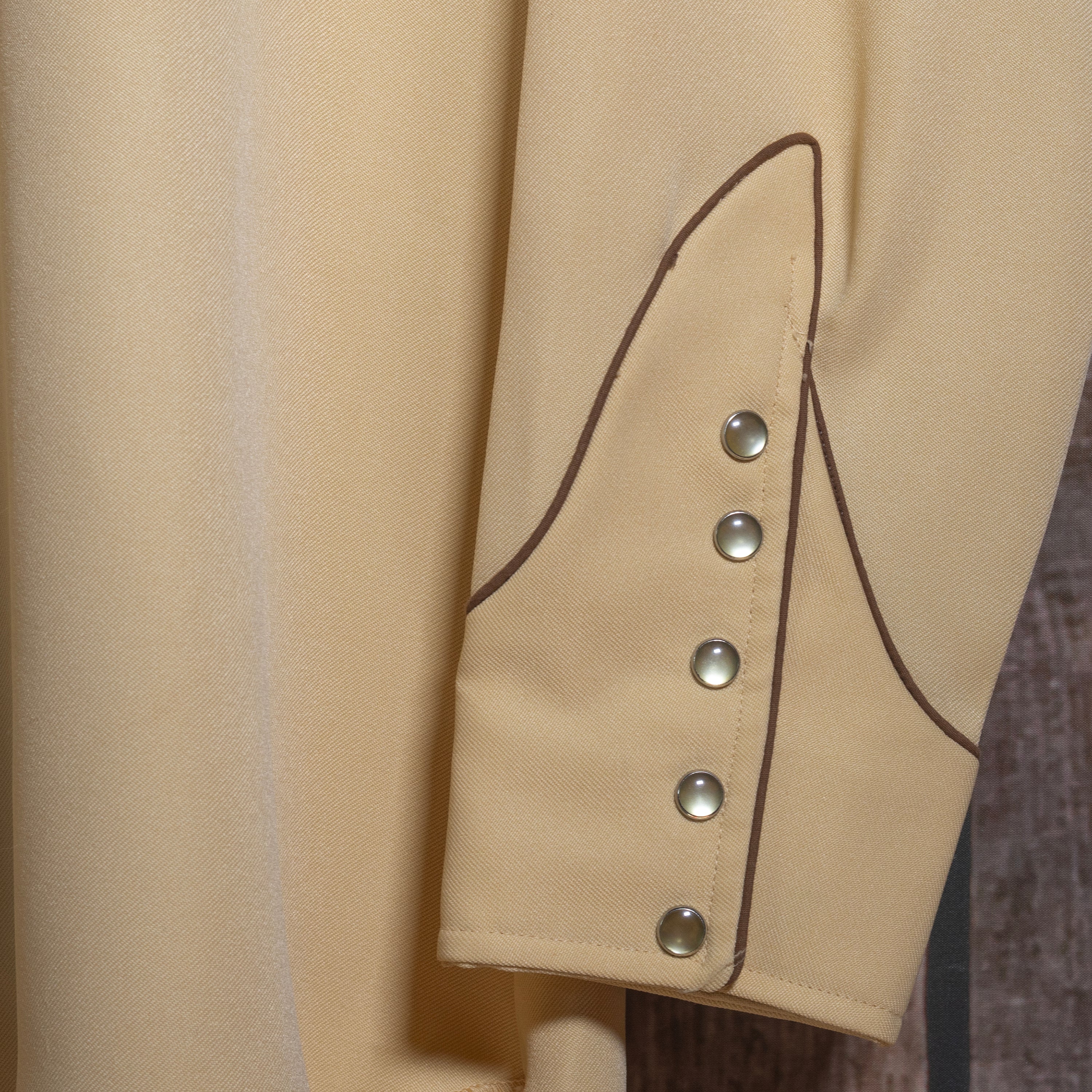 1970s Vintage H Bar C California Ranchwear Yellow and Brown Embroidered Western Shirt