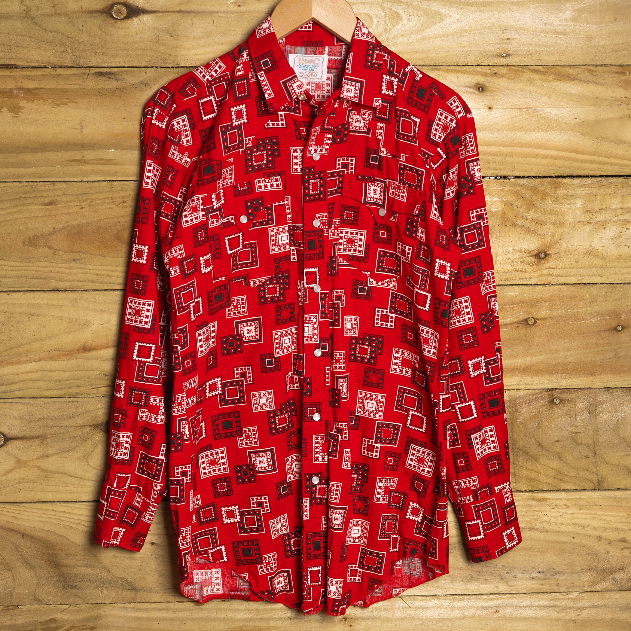 Vintage H Bar C California Ranchwear Bandana Print Western Shirt - Pearl Snaps - Size M