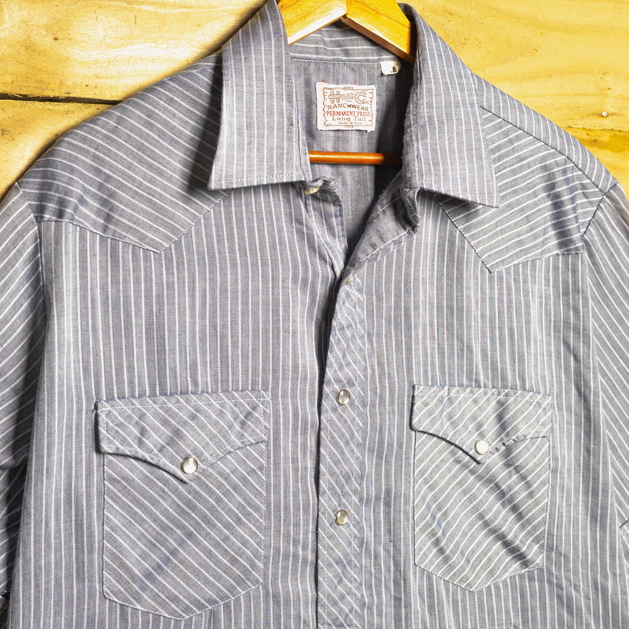 ▪️70’s【H bar C】VINTAGE SHIRT Vintage 70s H BAR C Western Shirt Sz L Chain Stitch Embroidery