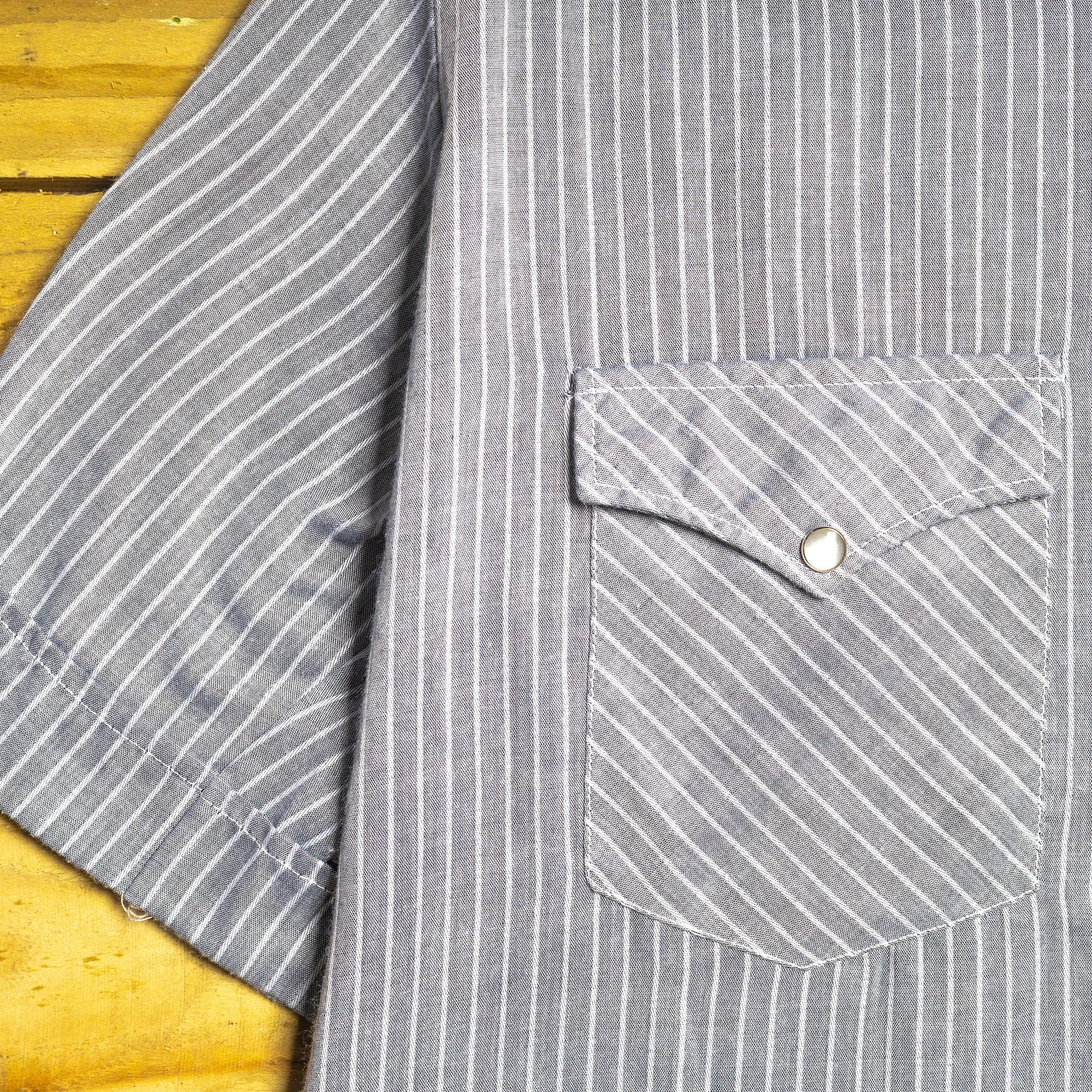 Vintage H Bar C California Ranchwear Striped Short Sleeve Western Shirt with Pearl Snaps — XL