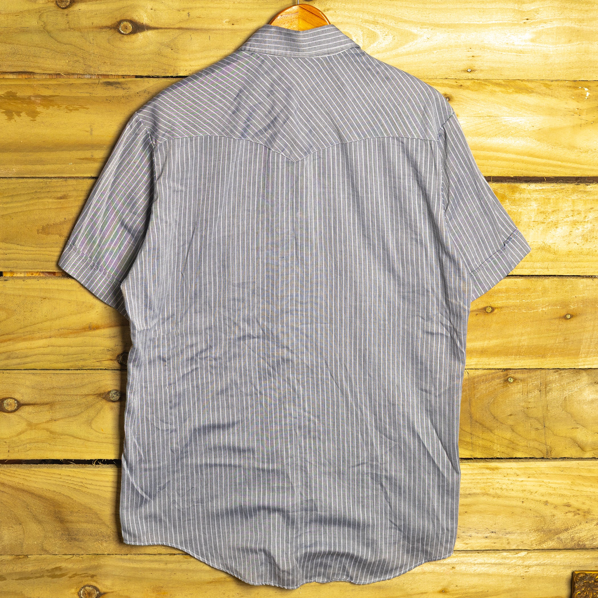 Vintage H Bar C California Ranchwear Striped Short Sleeve Western Shirt with Pearl Snaps — XL