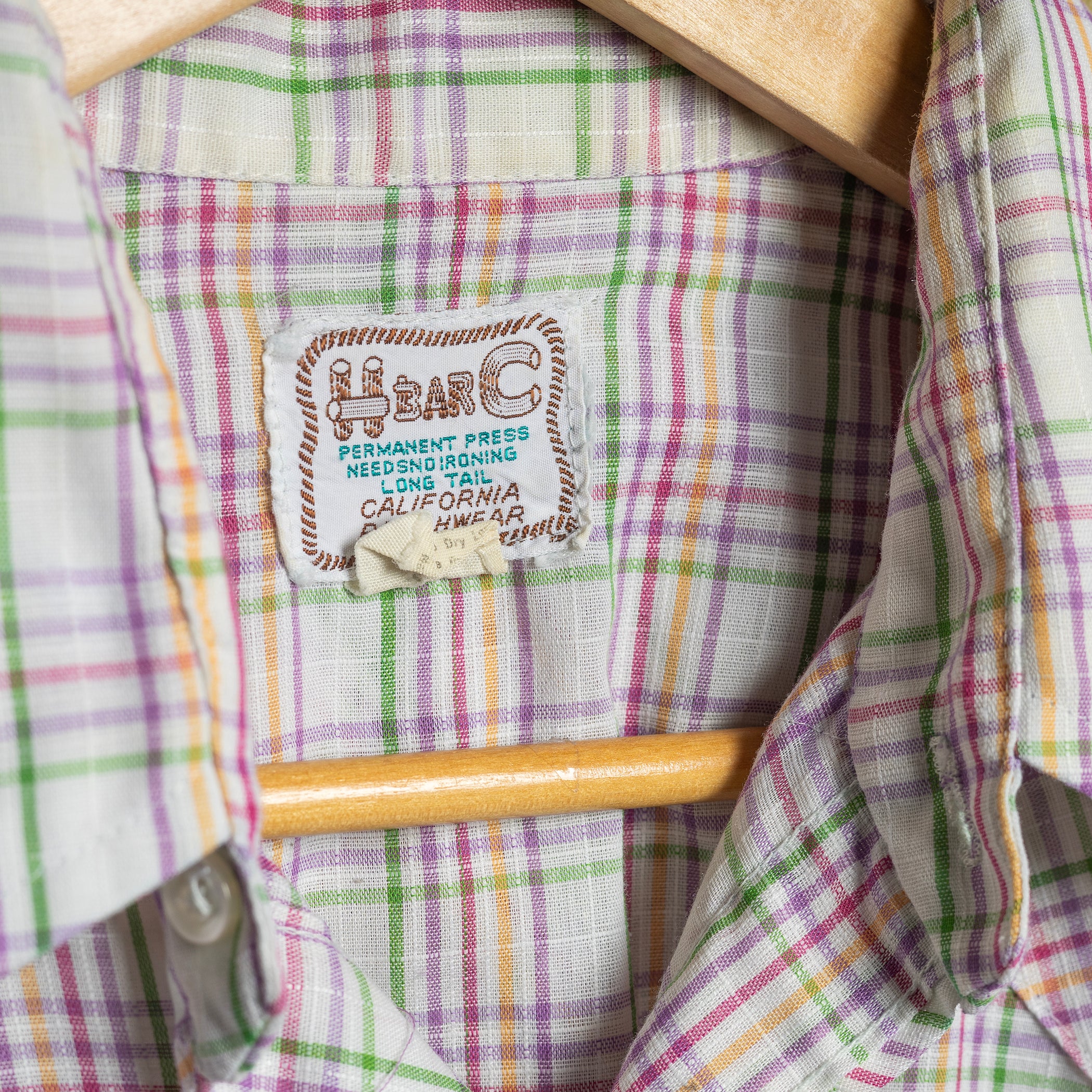 Vintage H Bar C California Ranchwear Striped Pearl Snap Longtail Shirt – Size L–XL