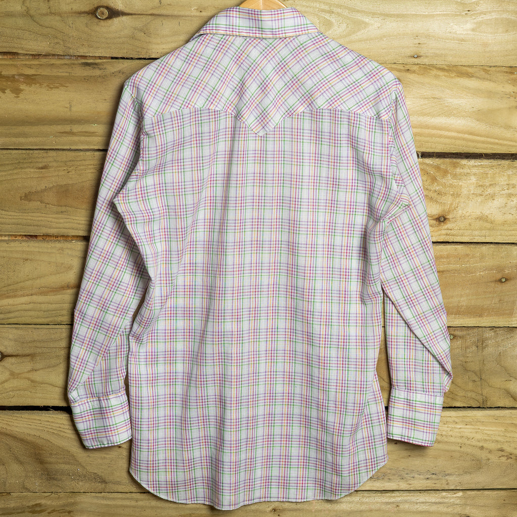 Vintage H Bar C California Ranchwear Striped Pearl Snap Longtail Shirt – Size L–XL