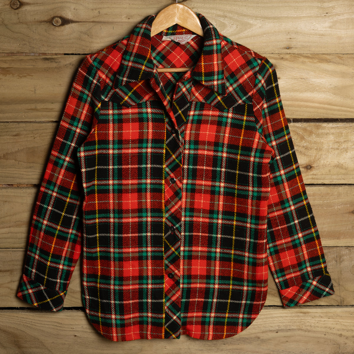 Vintage H Bar C Women's Checked Wool Western Shirt – Size 38
