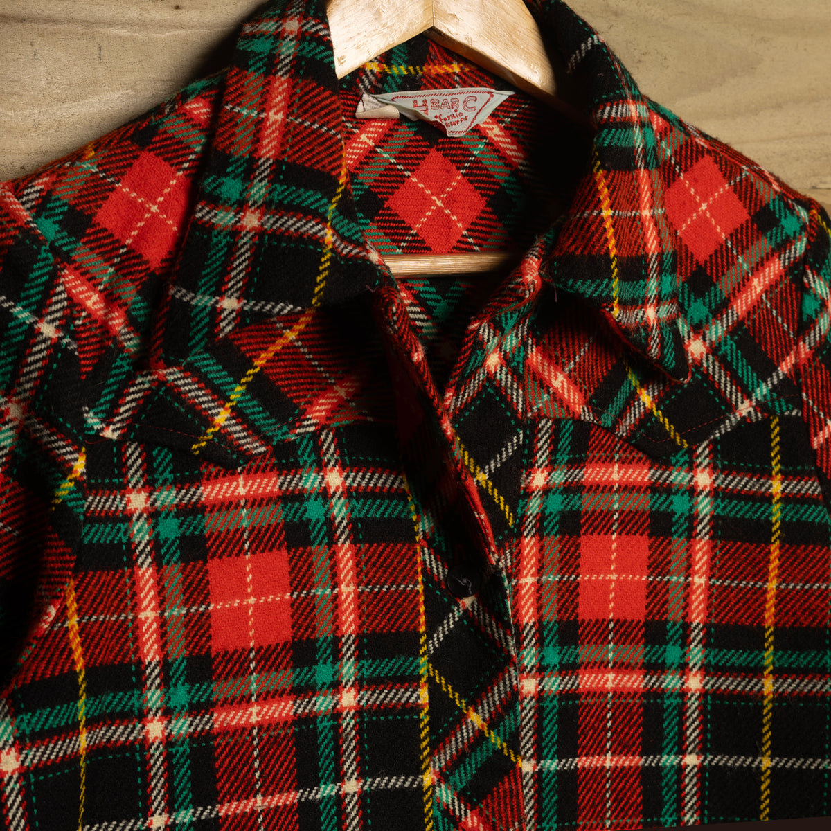 Vintage H Bar C Women's Checked Wool Western Shirt – Size 38