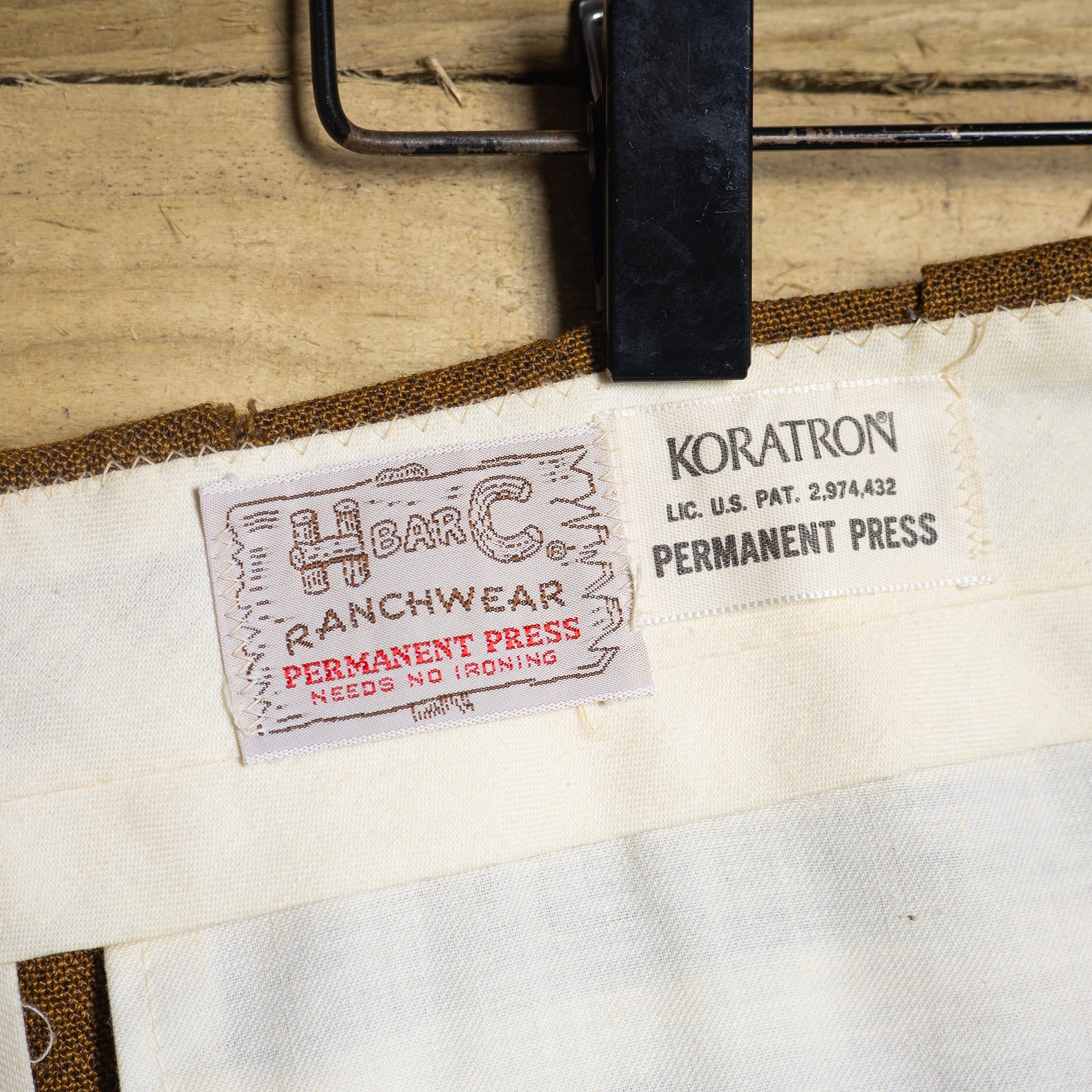 Vintage H Bar C California Ranchwear Brown Western Cut Cowboy Pants 34 W