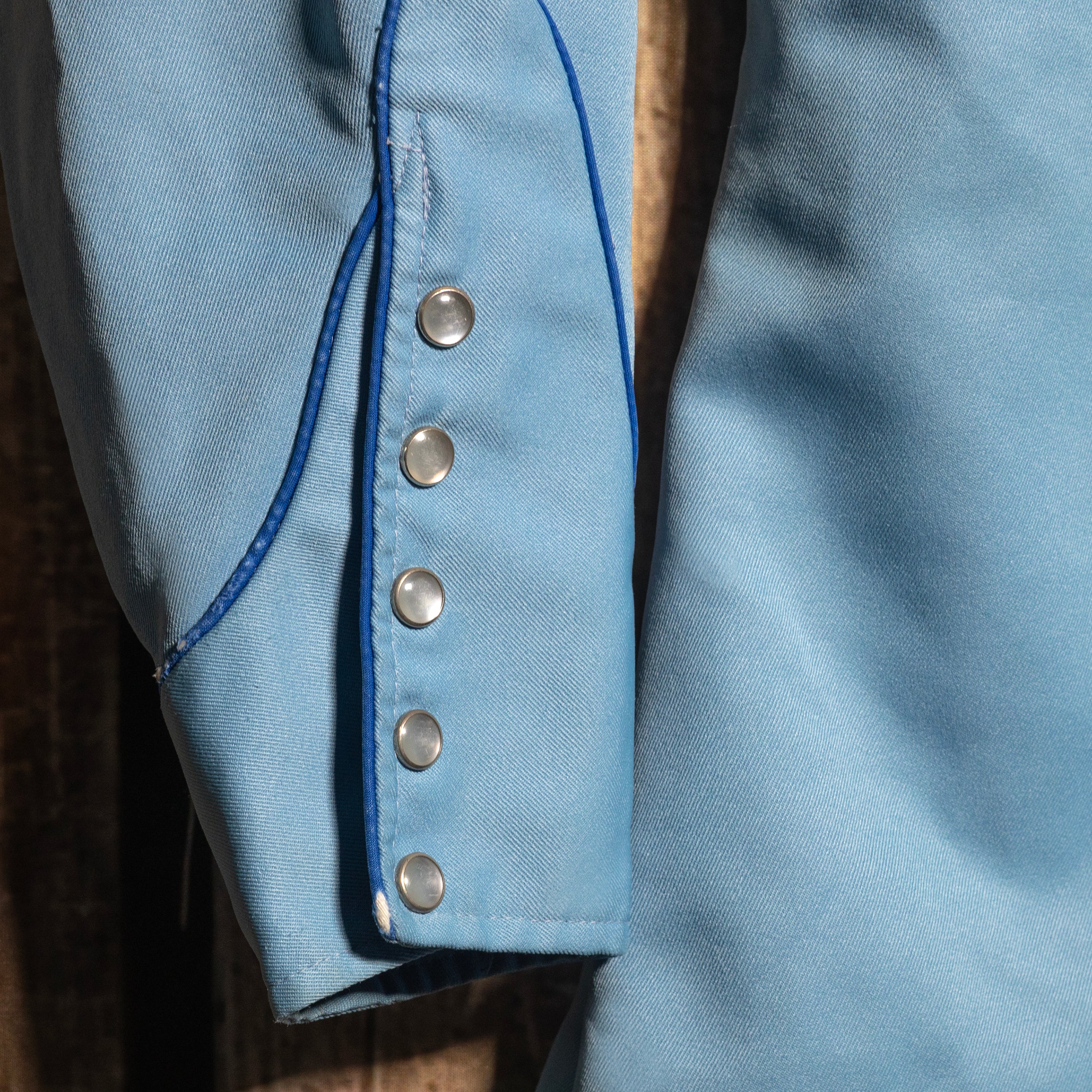 Vintage H Bar C California Ranchwear Blue Embroidered Western Shirt L/12