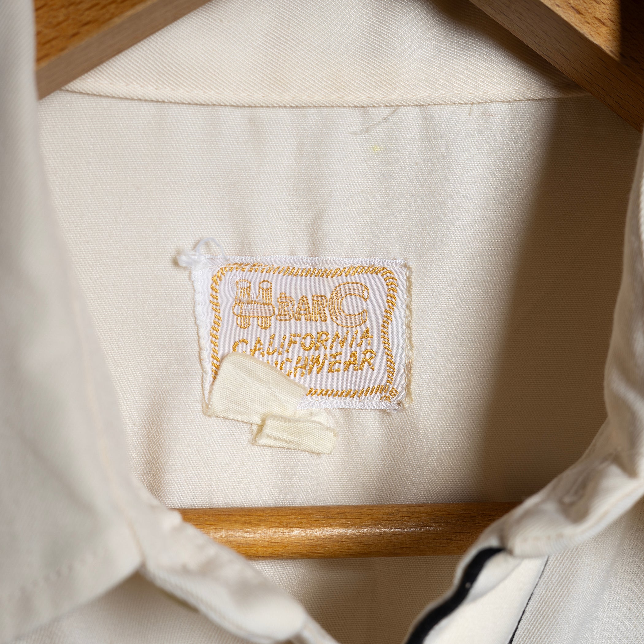 Vintage 1960s H Bar C Cream Embroidered Western Shirt with Pearl Snaps