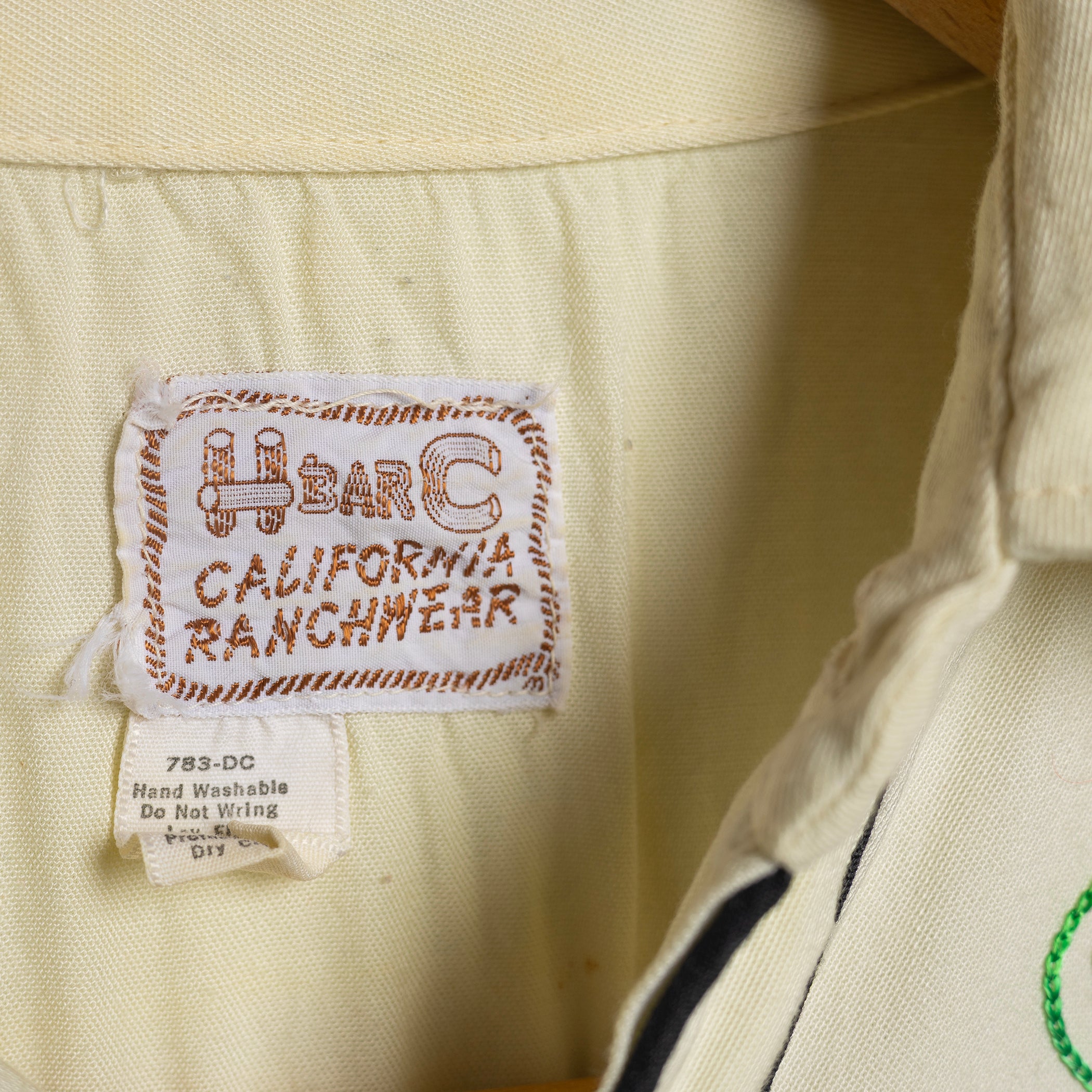 1950s/ 60s Vintage H Bar C California Ranchwear Embroidered Cream Shirt M