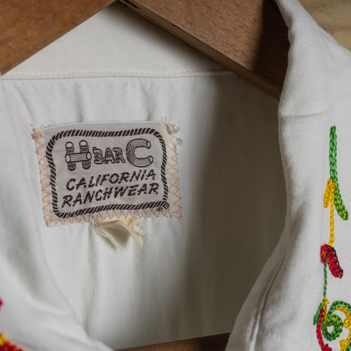 Vintage H Bar C White Embroidered Pearl Snap Western Shirt – XL