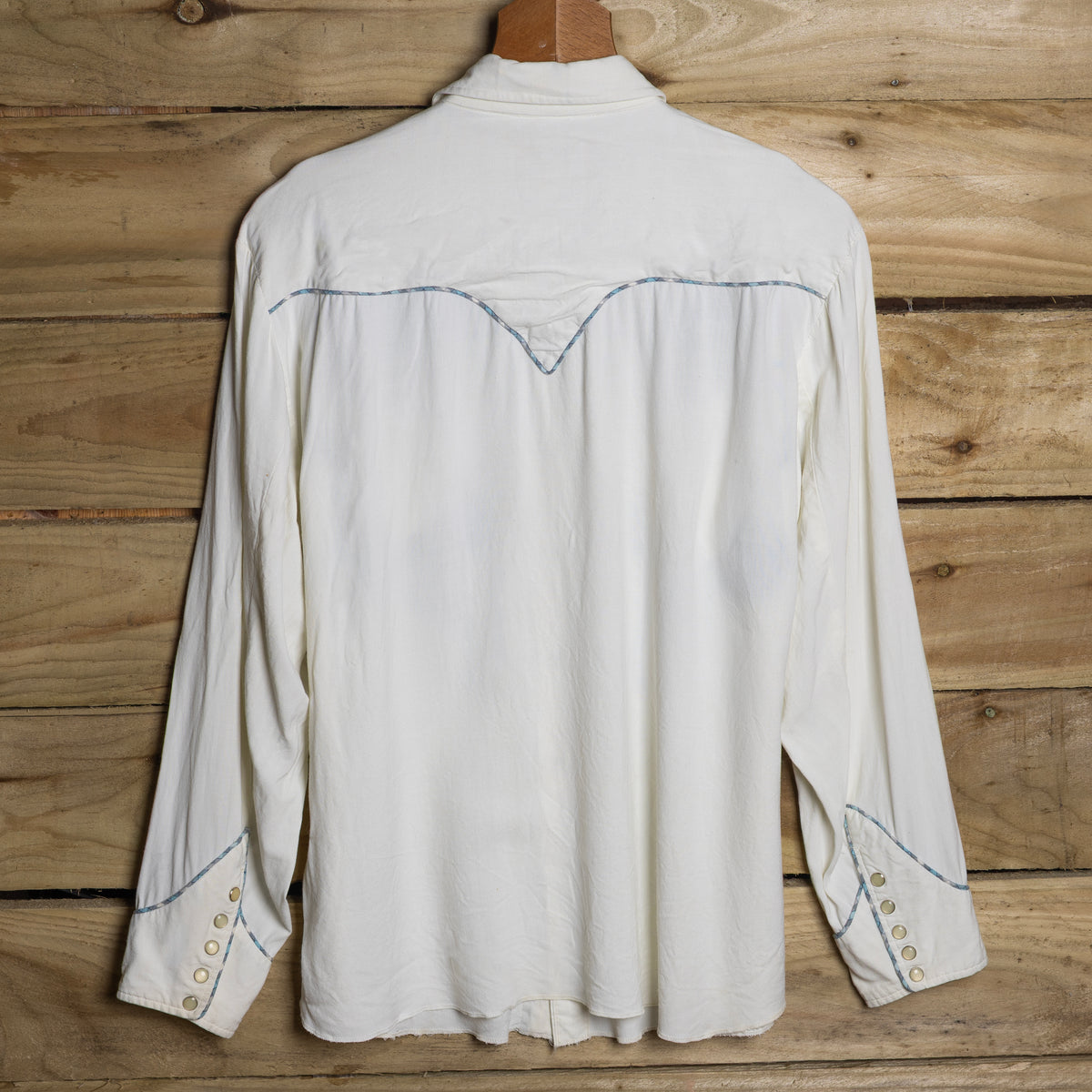 Vintage H Bar C White Embroidered Pearl Snap Western Shirt – XL