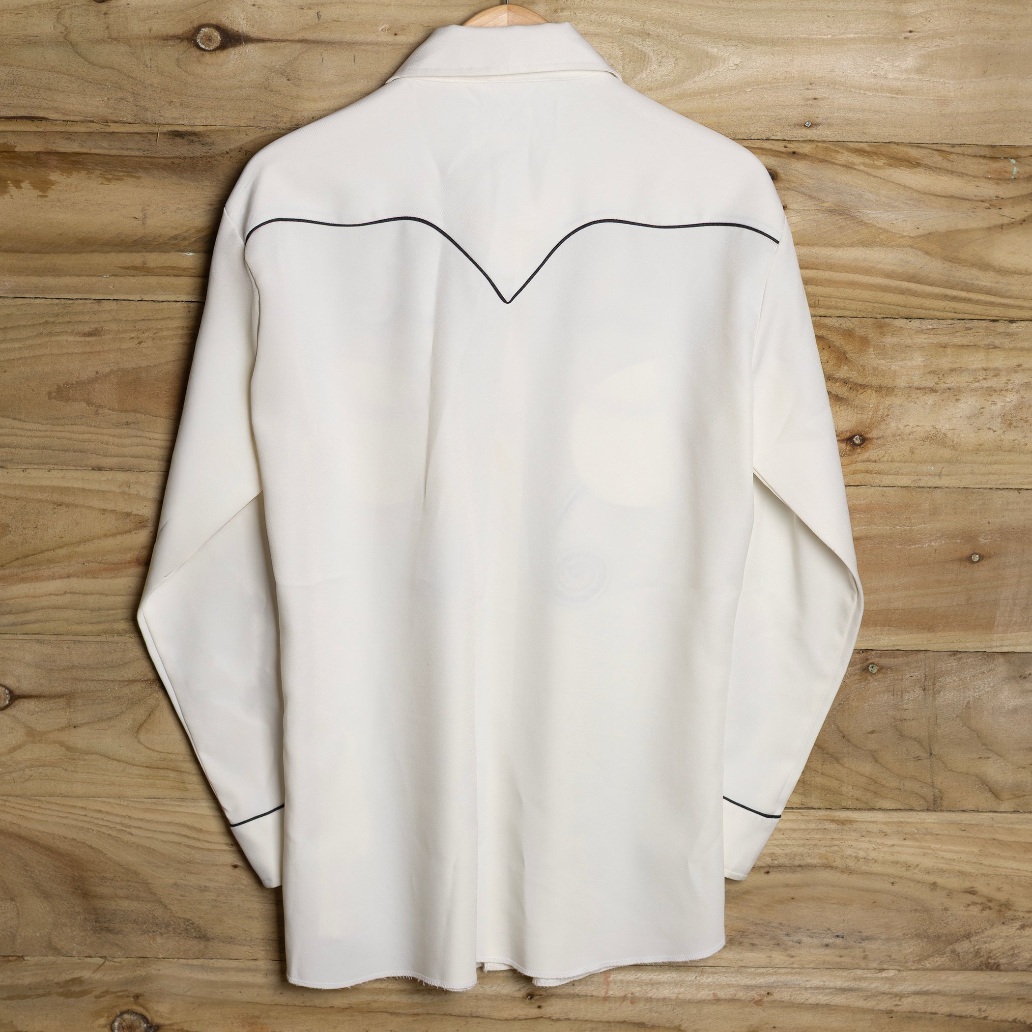 1970s Vintage H Bar C Embroidered Cream Western Shirt L