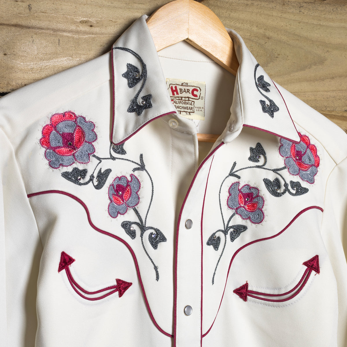 H Bar C Cream Longtail Pearl Snap Western Shirt – S–M
