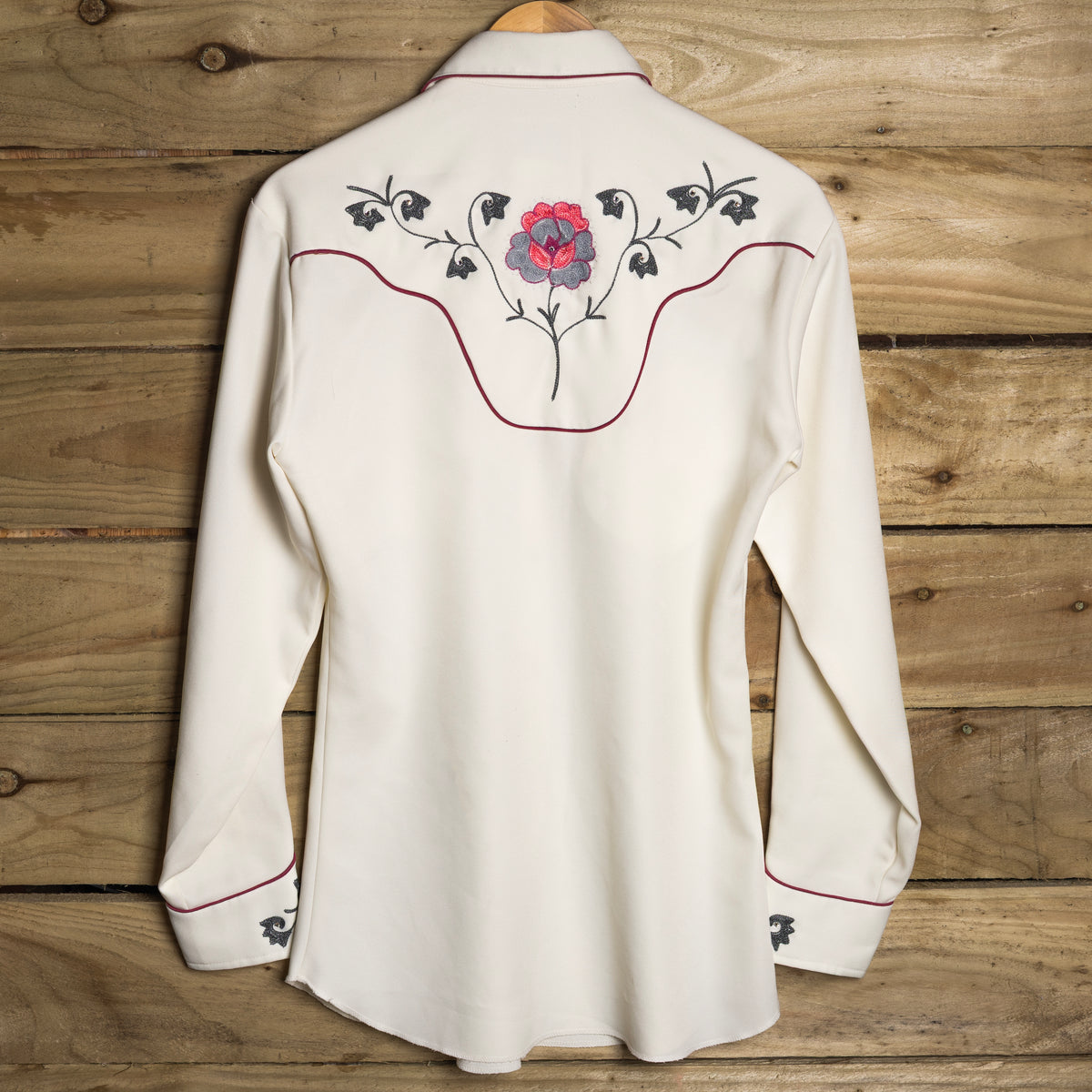 H Bar C Cream Longtail Pearl Snap Western Shirt – S–M