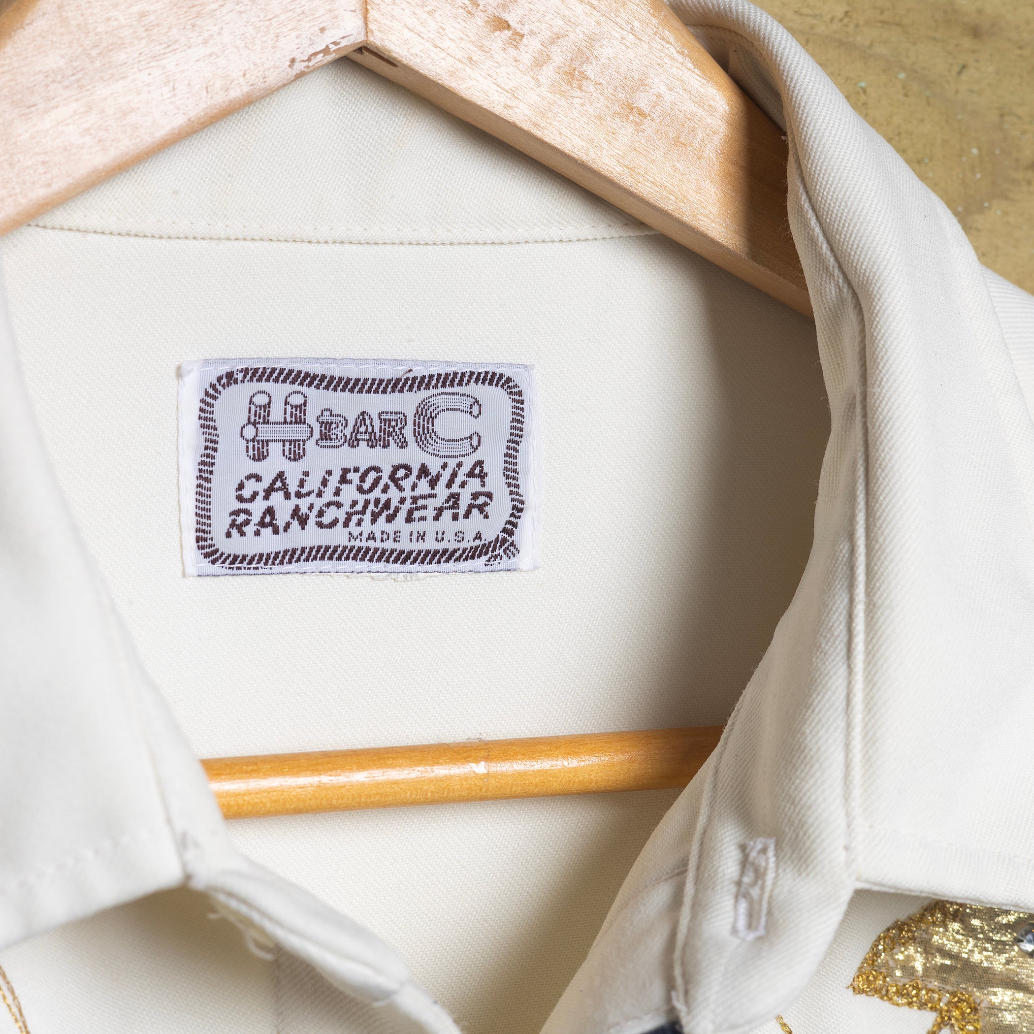 Vintage H Bar C California Ranchwear Cream Star Embroidered Pearl Snap Western Shirt – Size XL