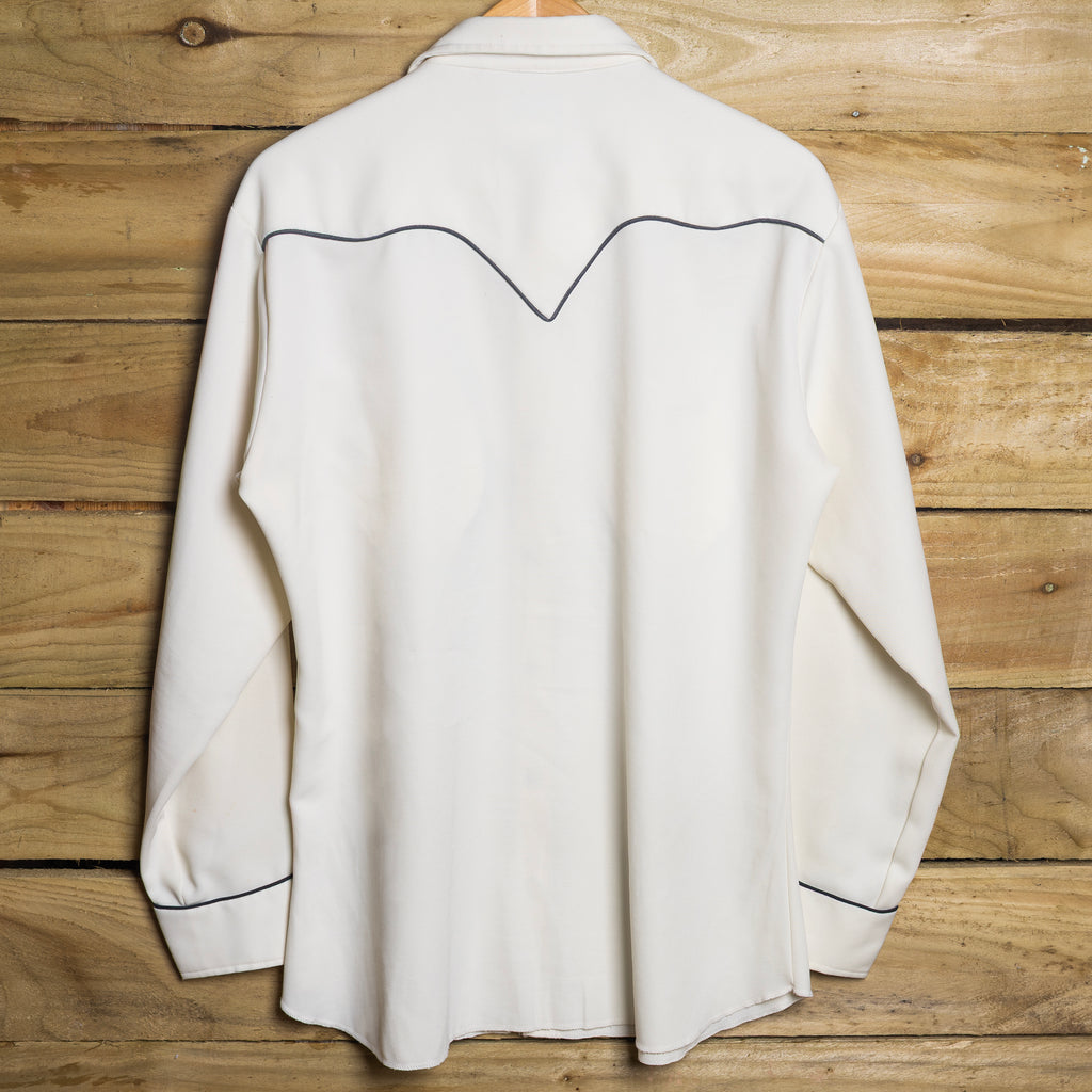 Vintage H Bar C California Ranchwear Cream Star Embroidered Pearl Snap Western Shirt – Size XL