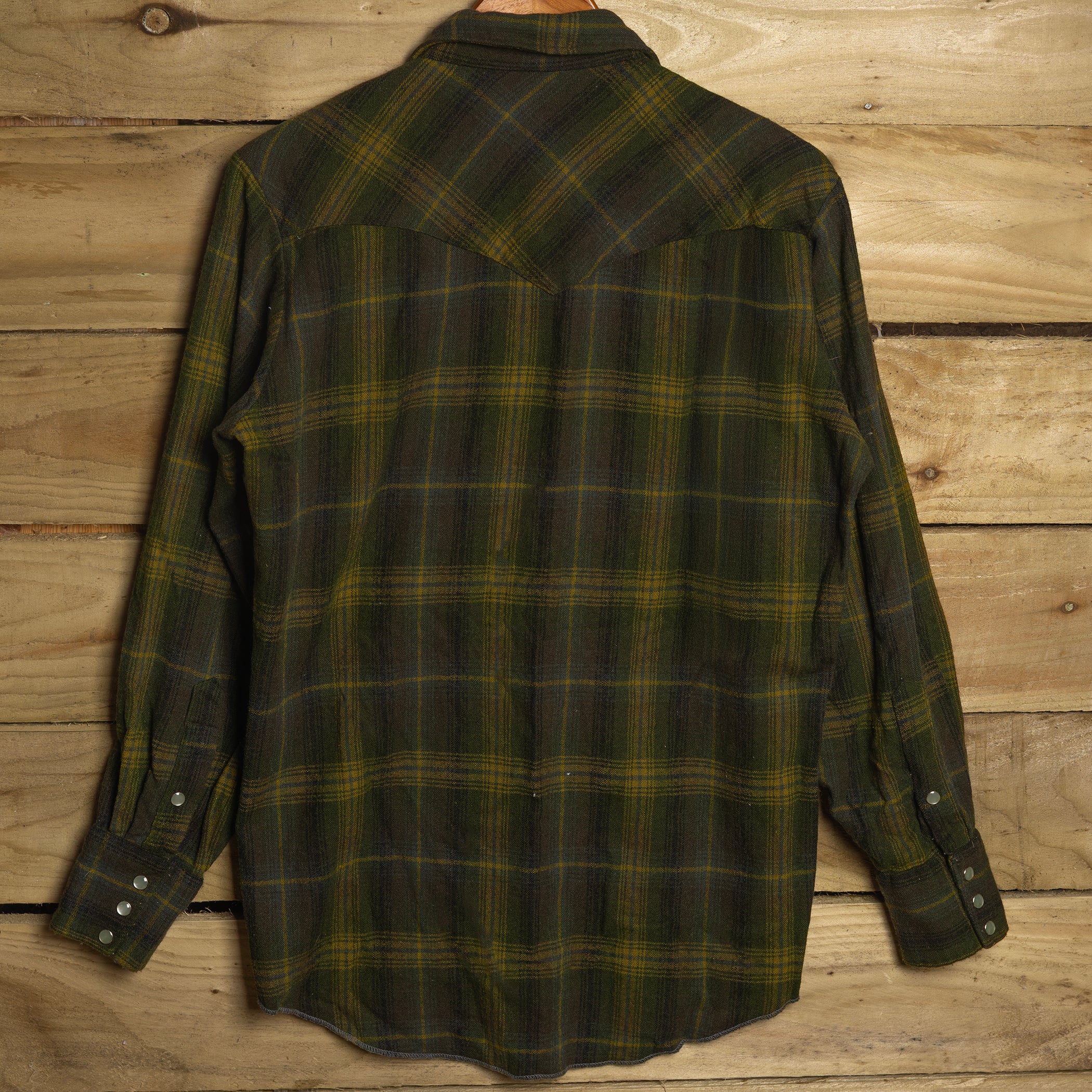 1960s Vintage H Bar C California Ranchwear Plaid Pearl Snap Longtail Shirt – Size L