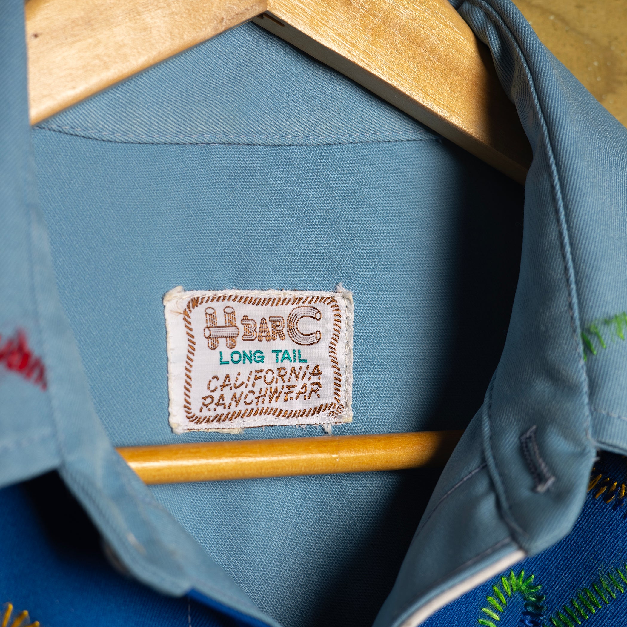 1970s Vintage H Bar C California Ranchwear Light Blue Western Shirt