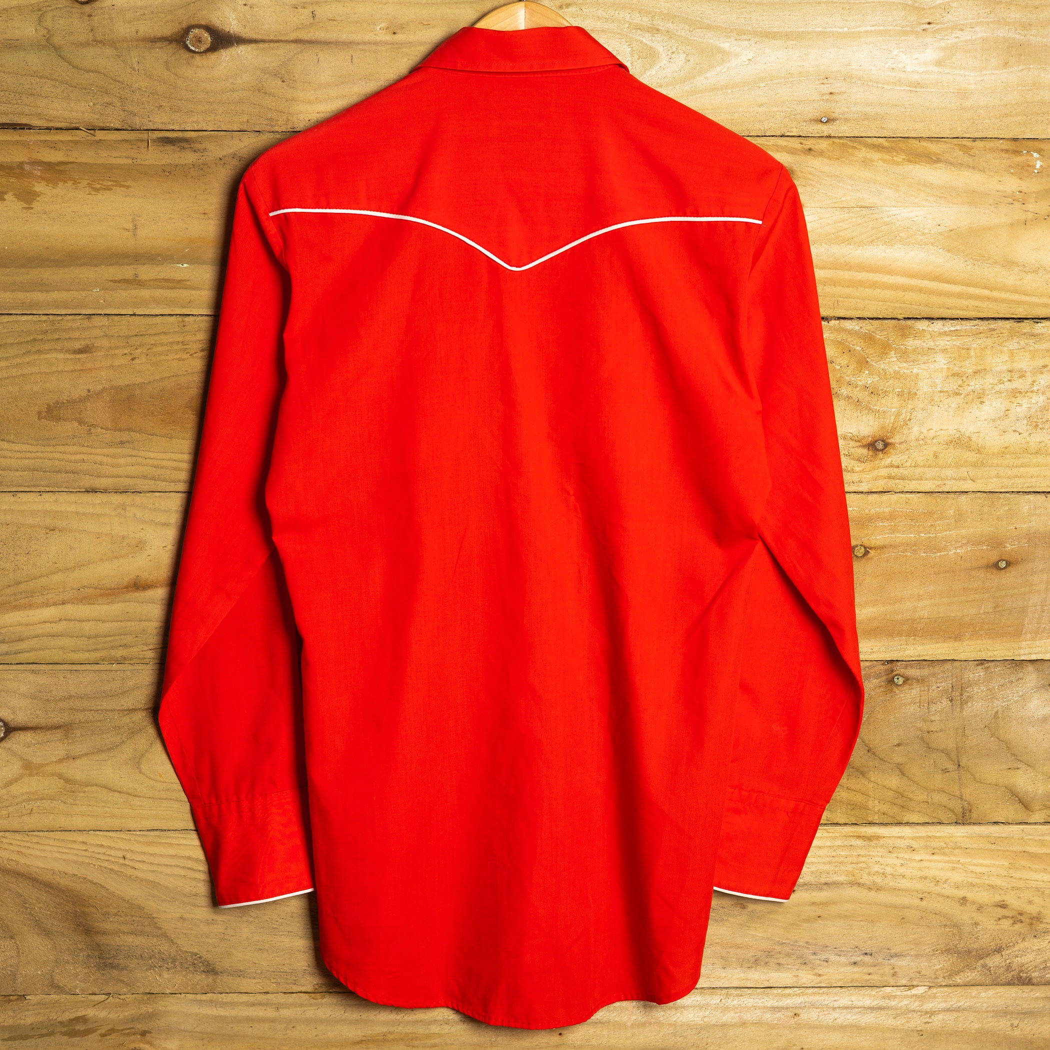 Vintage Karman Ranchwear Red Cowboy Shirt - Pearl Snaps - Size M (12-14)