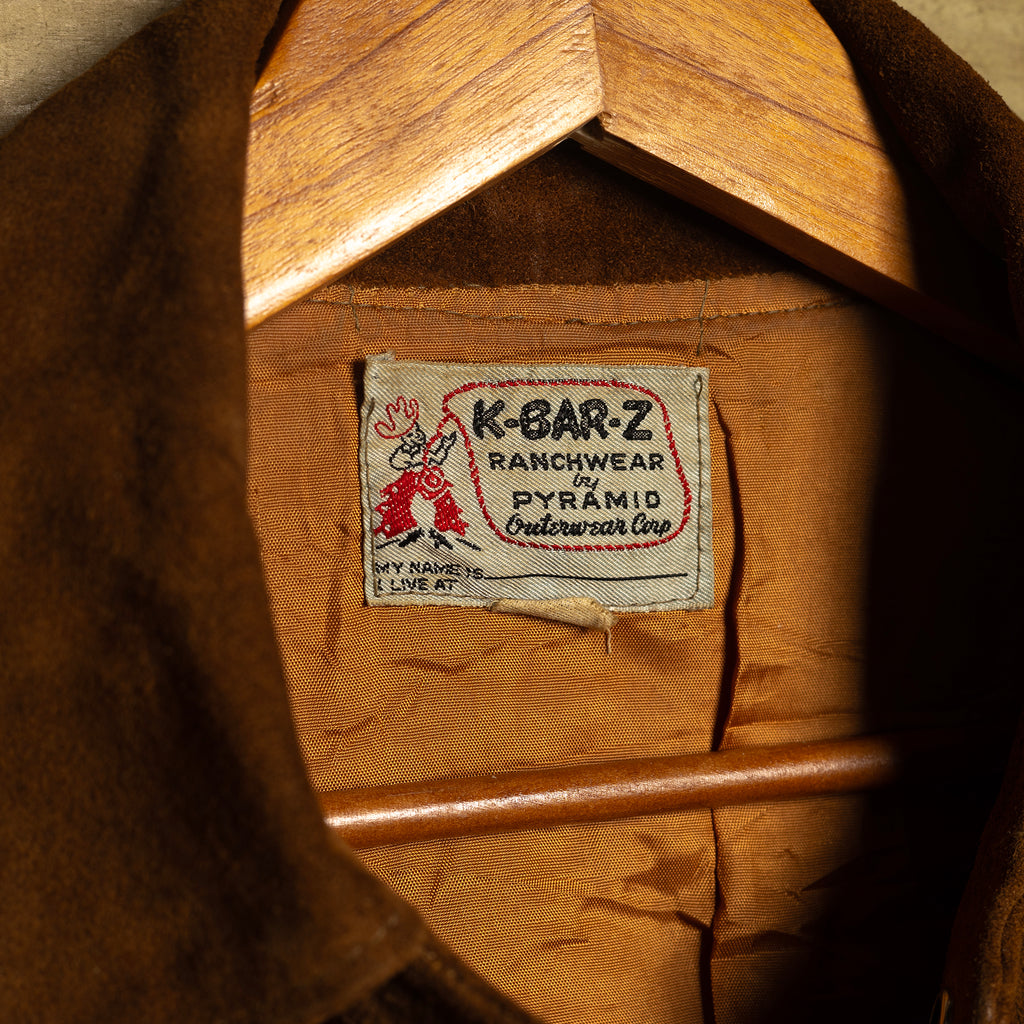 Vintage K Bar Z Ranchwear Brown Suede Western Fringe Jacket