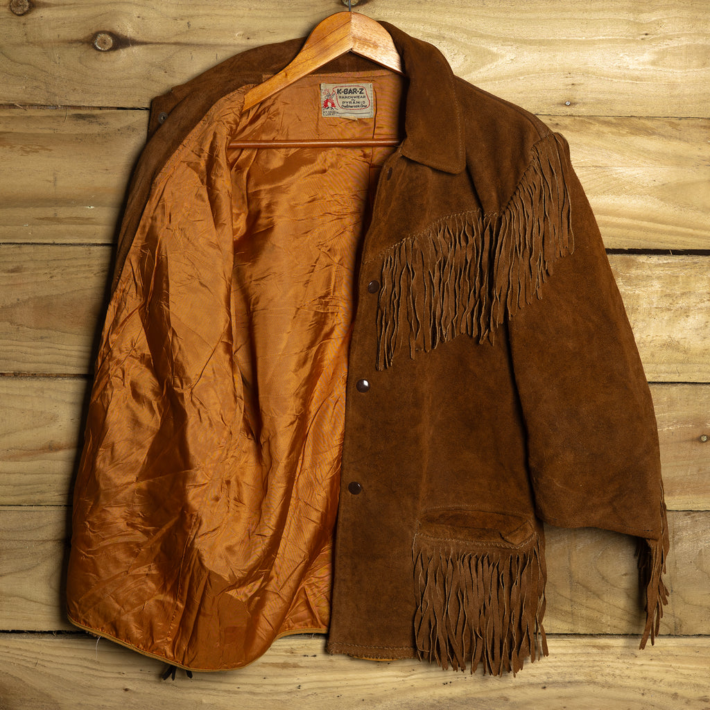 Vintage K Bar Z Ranchwear Brown Suede Western Fringe Jacket