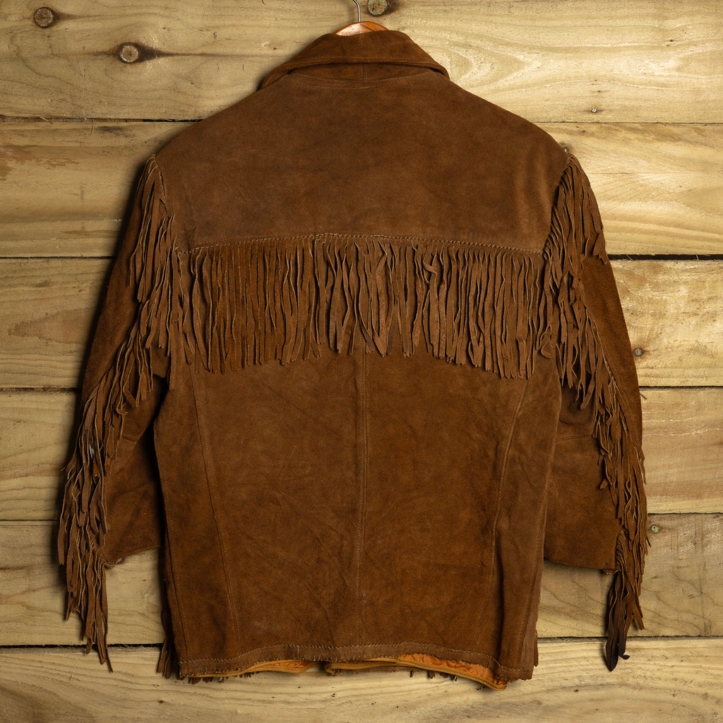 Vintage K Bar Z Ranchwear Brown Suede Western Fringe Jacket