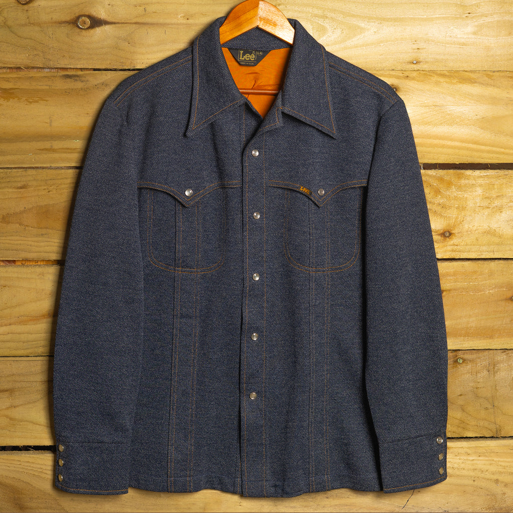 Vintage 1970s Deadstock Lee Western Shirt Jacket with Pearl Snaps — M/L