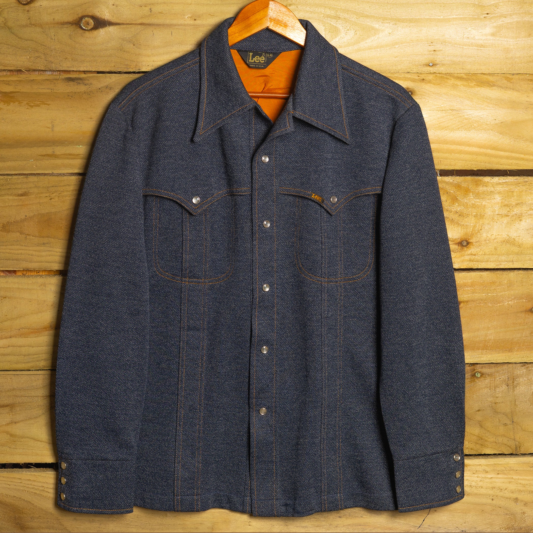 Vintage 1970s Deadstock Lee Western Shirt Jacket with Pearl Snaps — M/L