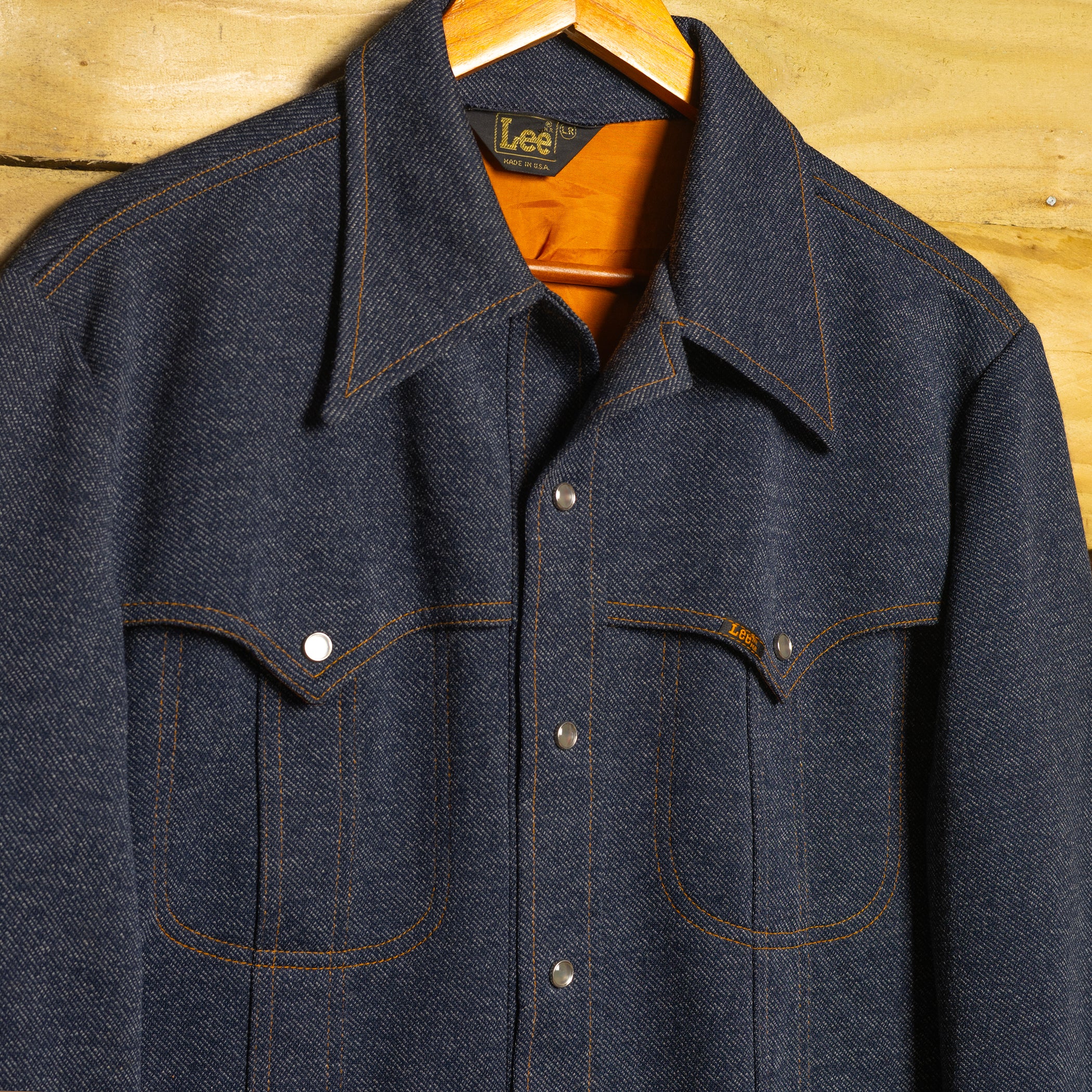 Vintage 1970s Deadstock Lee Pearl Snap Western Shirt Jacket M/L