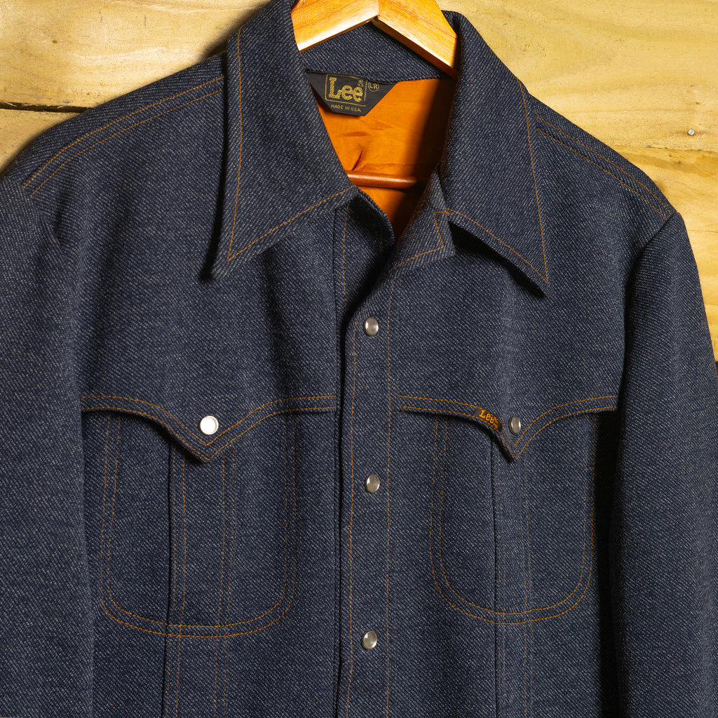 Vintage 1970s Deadstock Lee Western Shirt Jacket with Pearl Snaps — M/L
