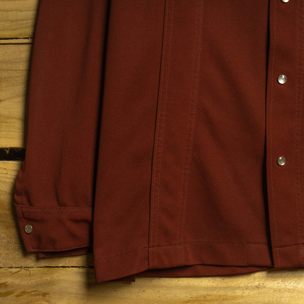 Lee Vintage 1970s Rust Brown Pearl Snap Western Shirt Jacket — Size L
