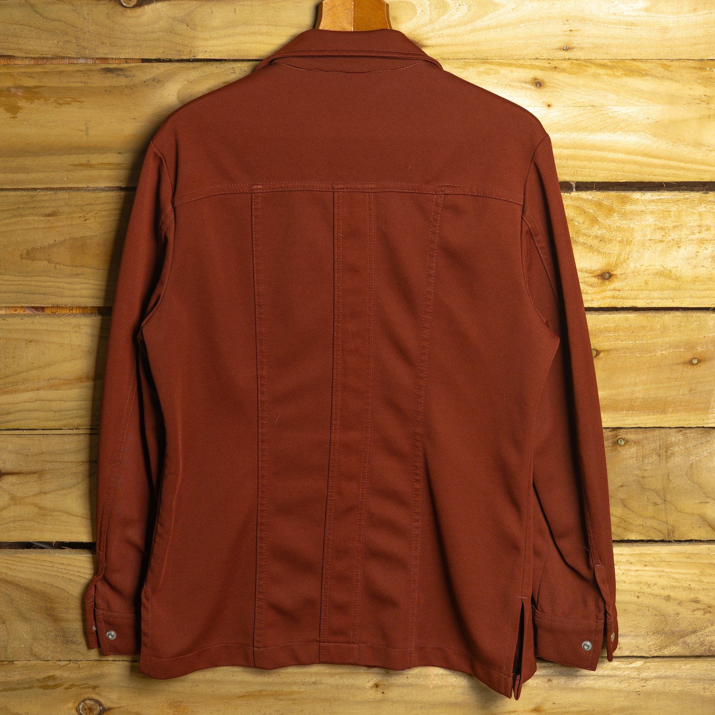 Lee Vintage 1970s Rust Brown Pearl Snap Western Shirt Jacket — Size L