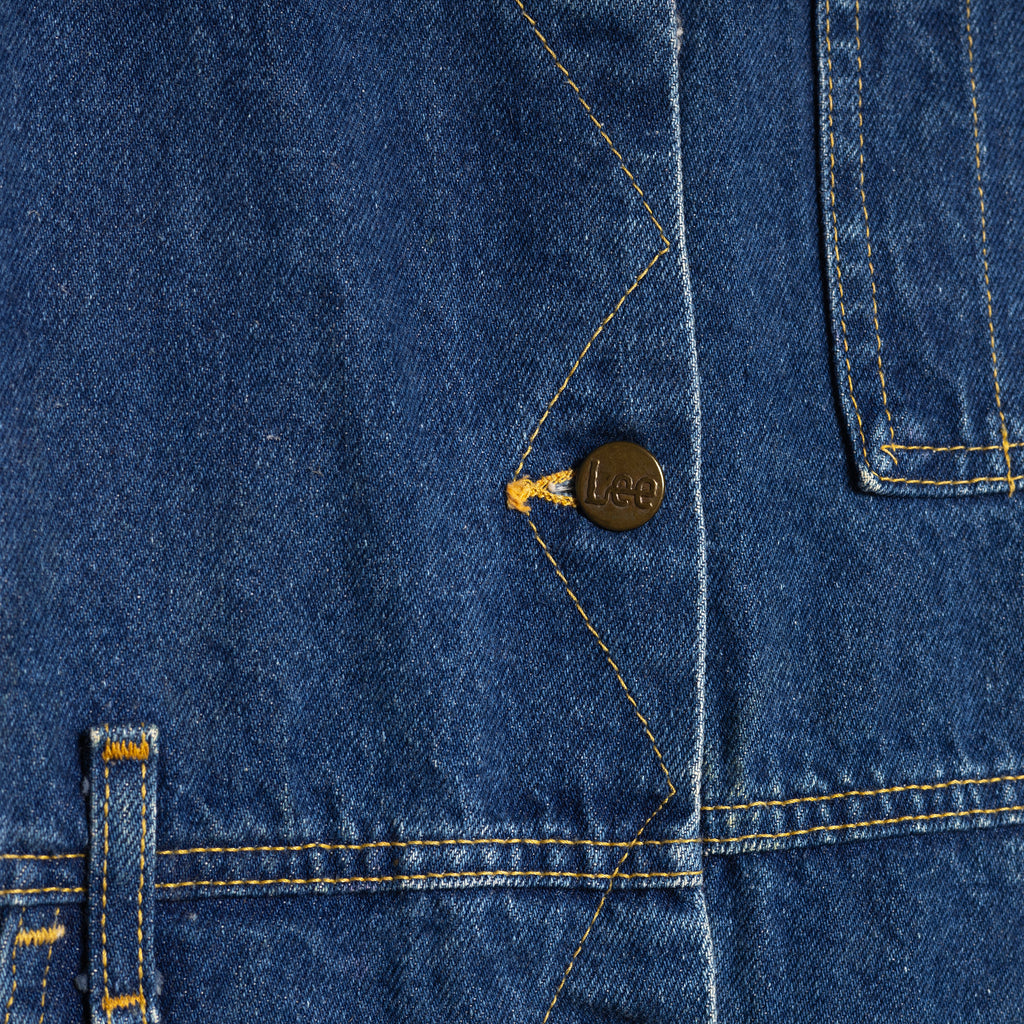 Vintage 90s Lee USA Denim Maxi Dress – Dark Wash Button-Up with Pockets